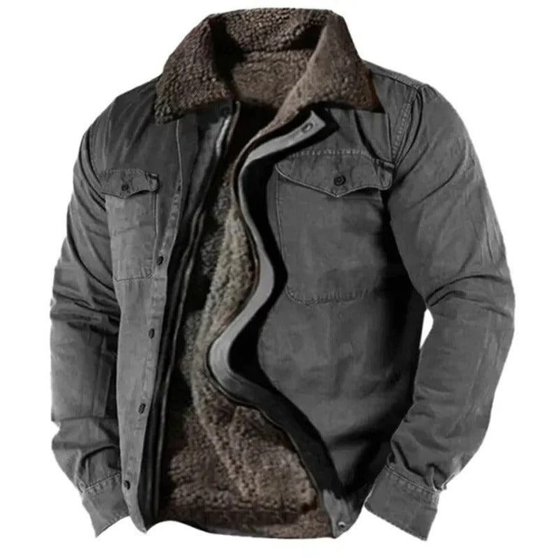 Men’s Warm Sherpa-Lined Jacket | Heavy Winter Fleece-Lined Outerwear