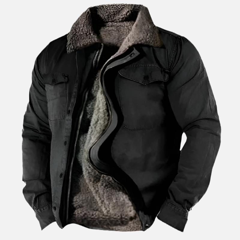 Men’s Warm Sherpa-Lined Jacket | Heavy Winter Fleece-Lined Outerwear