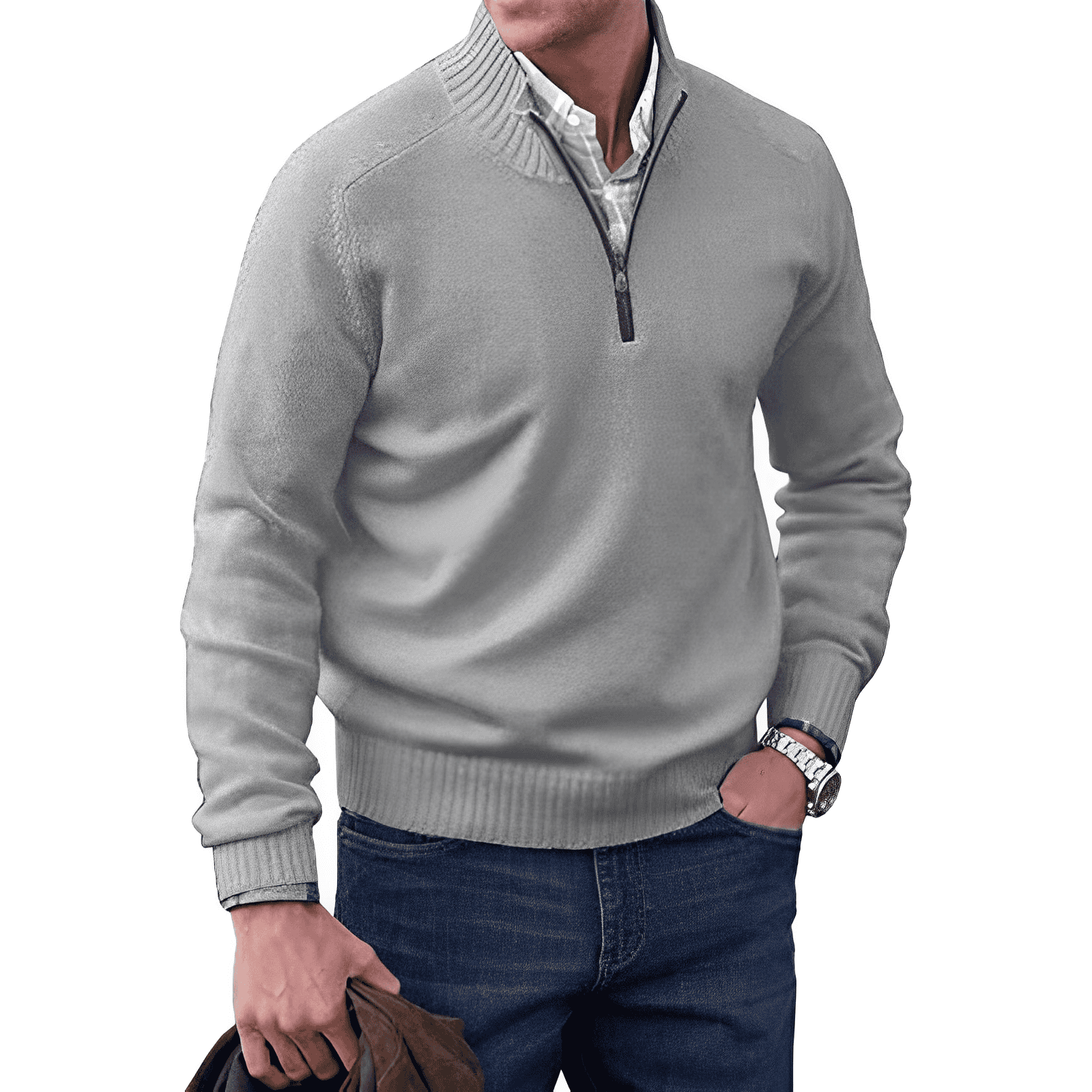Men’s Quarter-Zip Knit Sweater | Classic Casual