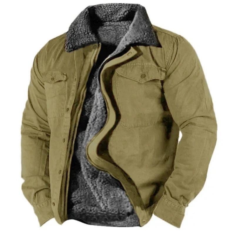 Men’s Warm Sherpa-Lined Jacket | Heavy Winter Fleece-Lined Outerwear