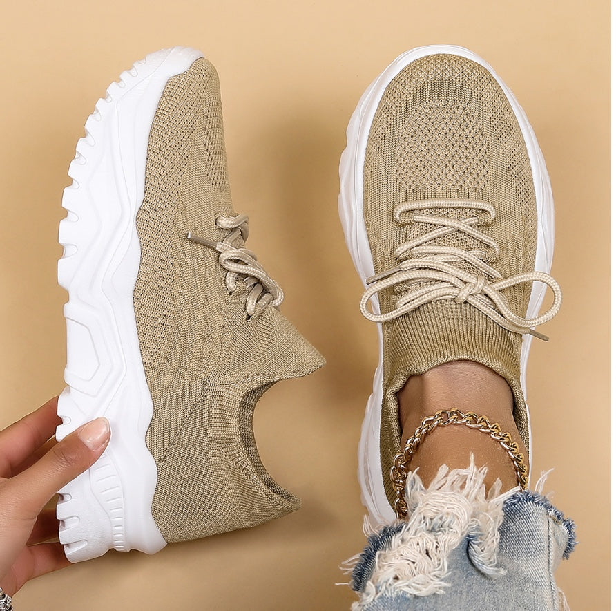 Women’s Knit Sneakers | Chunky Sole | Comfortable Everyday Shoes