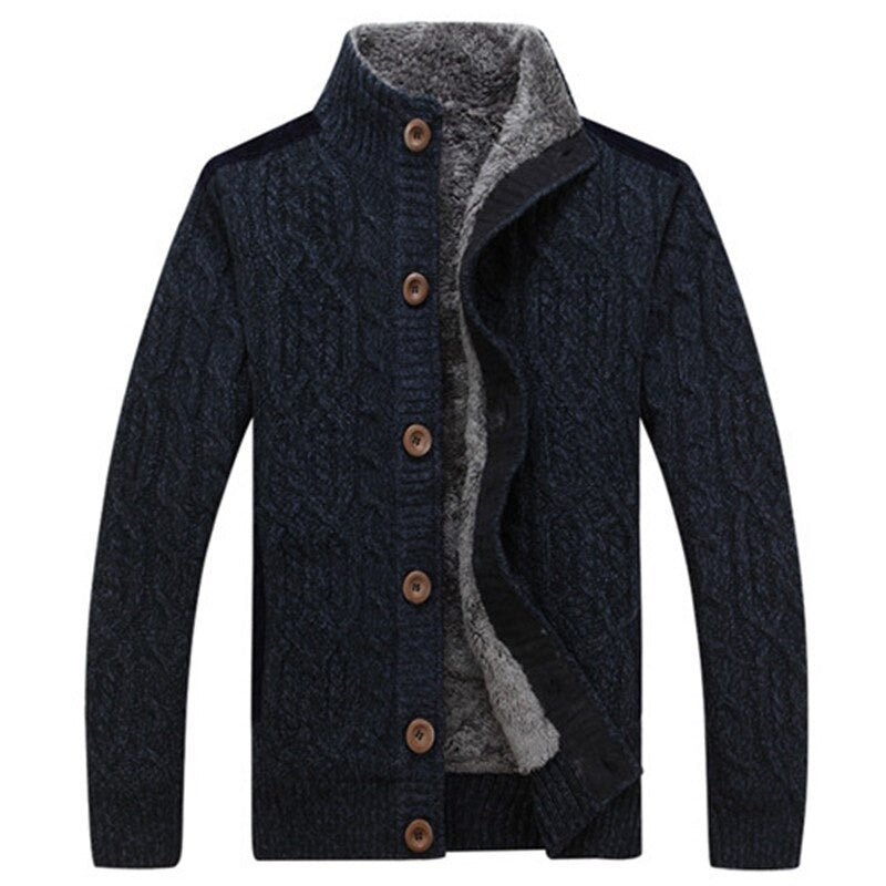 Men’s Knitted Cardigan | Warm Lined Zip Jacket