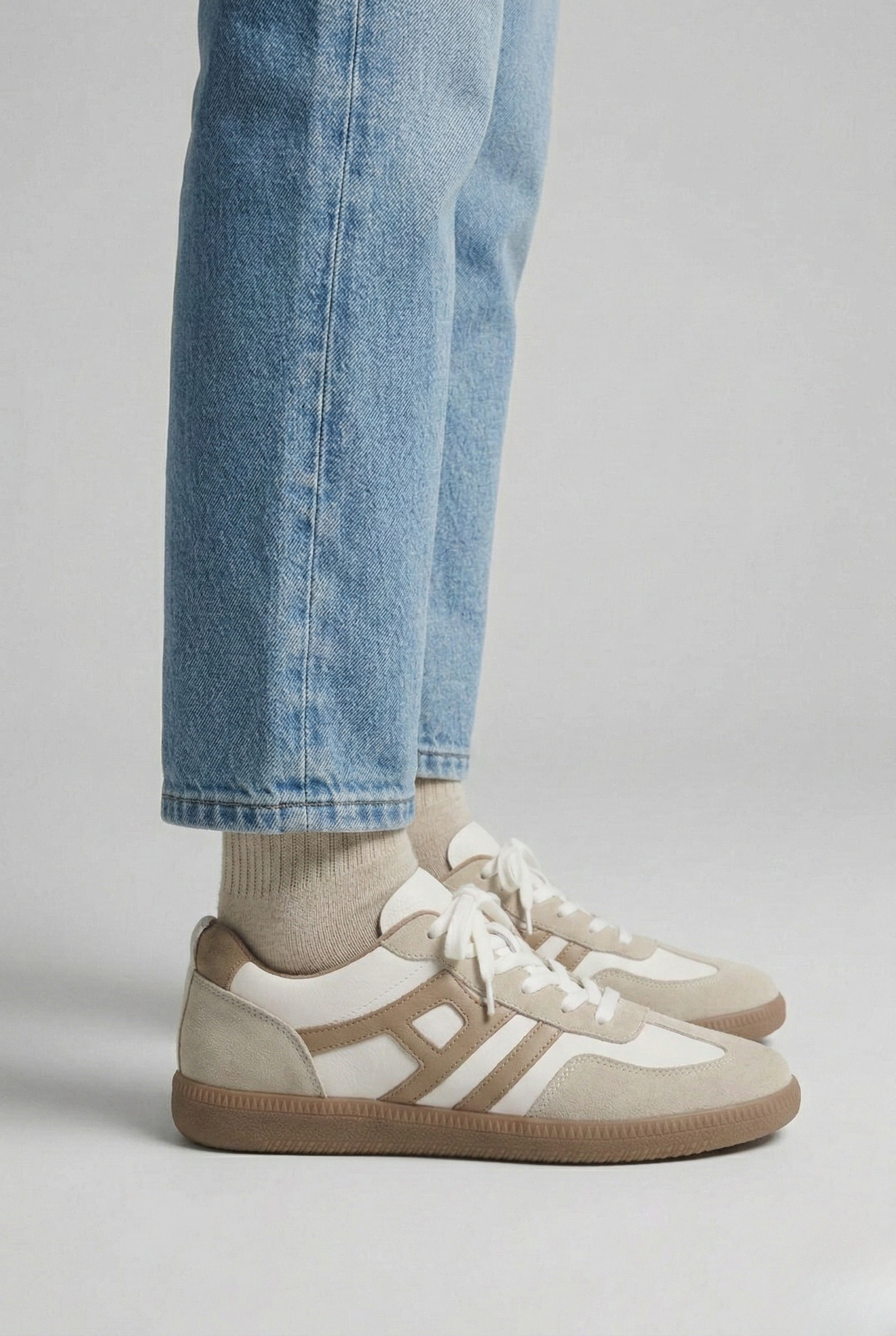 Women’s Casual Sneakers Lace Up Suede Panel Trainers