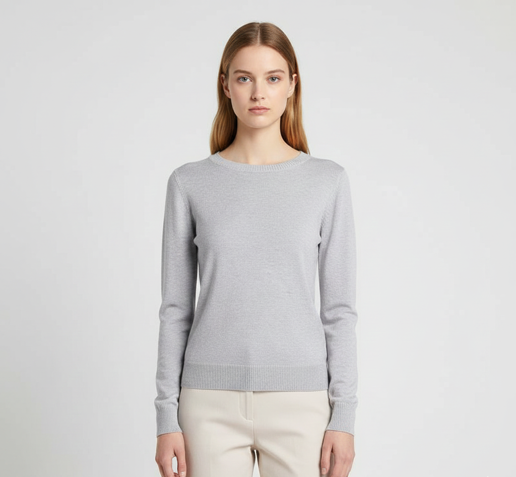 By Assuli women’s cotton crew neck sweater