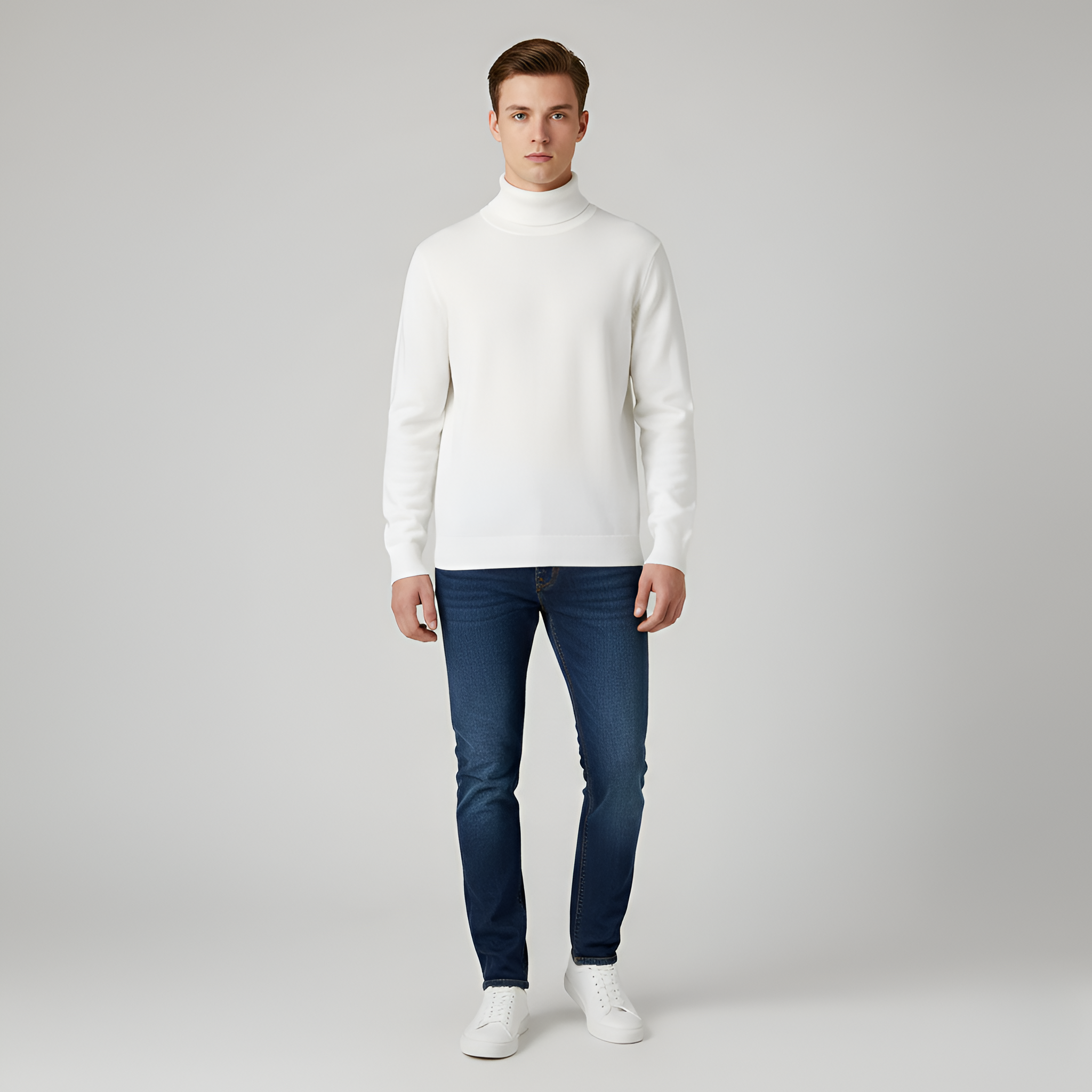 Férfi garbó kötött pulóver