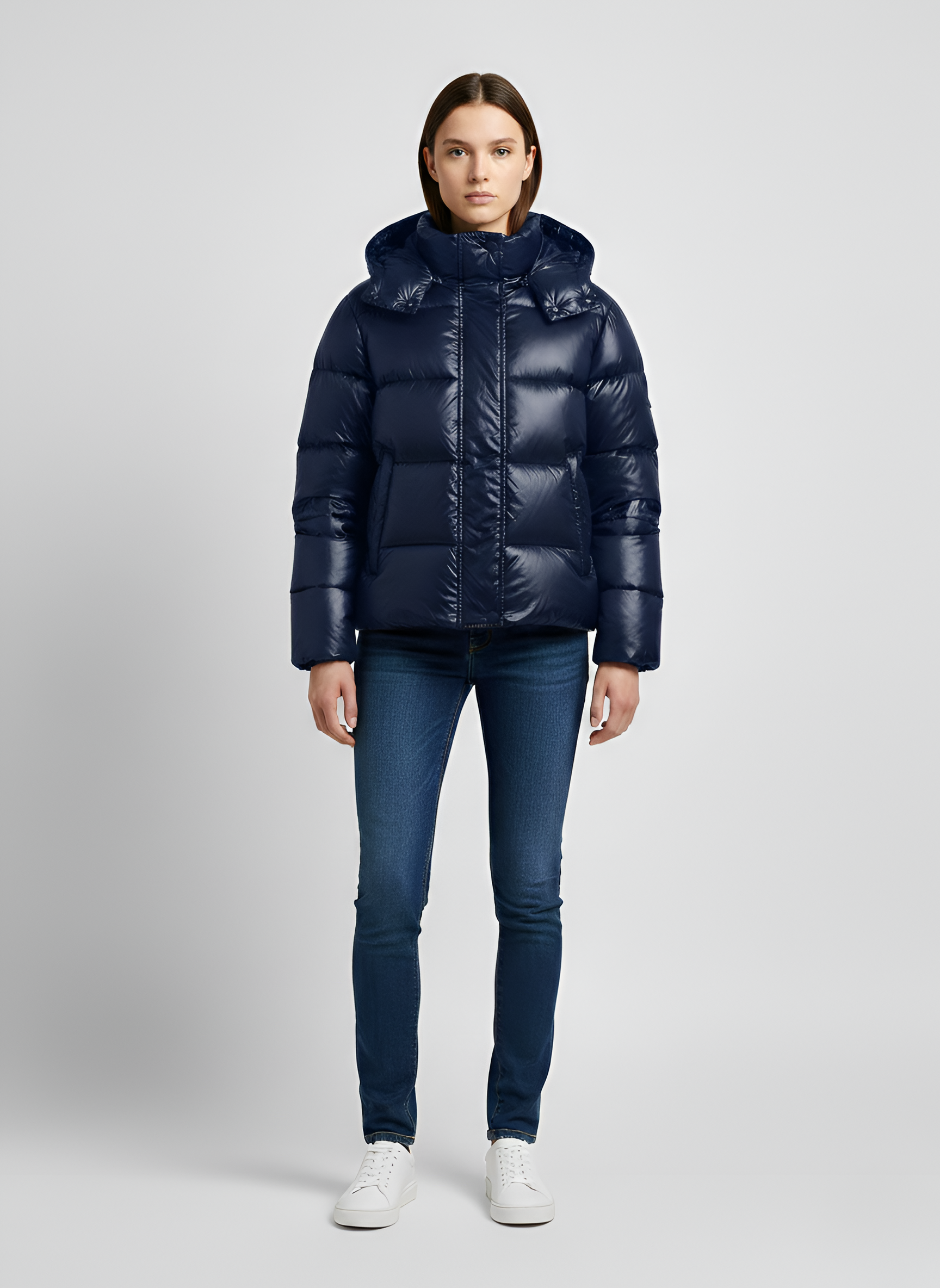 Women’s hooded puffer jacket insulated quilted winter coat