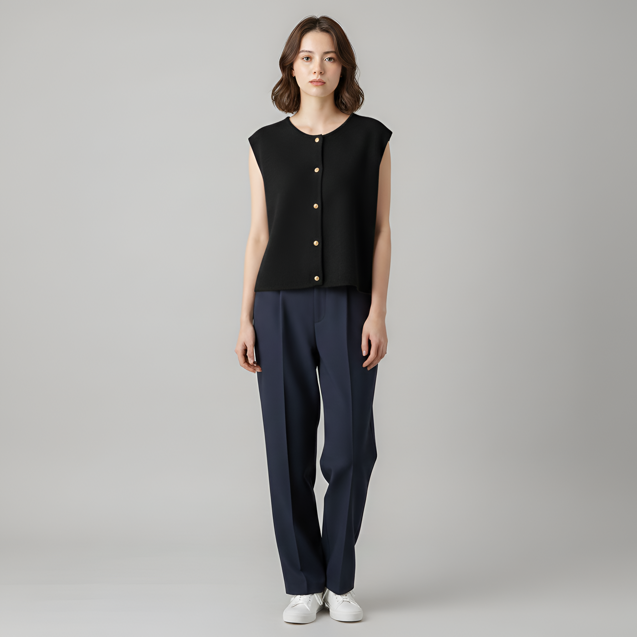 Dámsky pletený sveter na gombíky vpredu