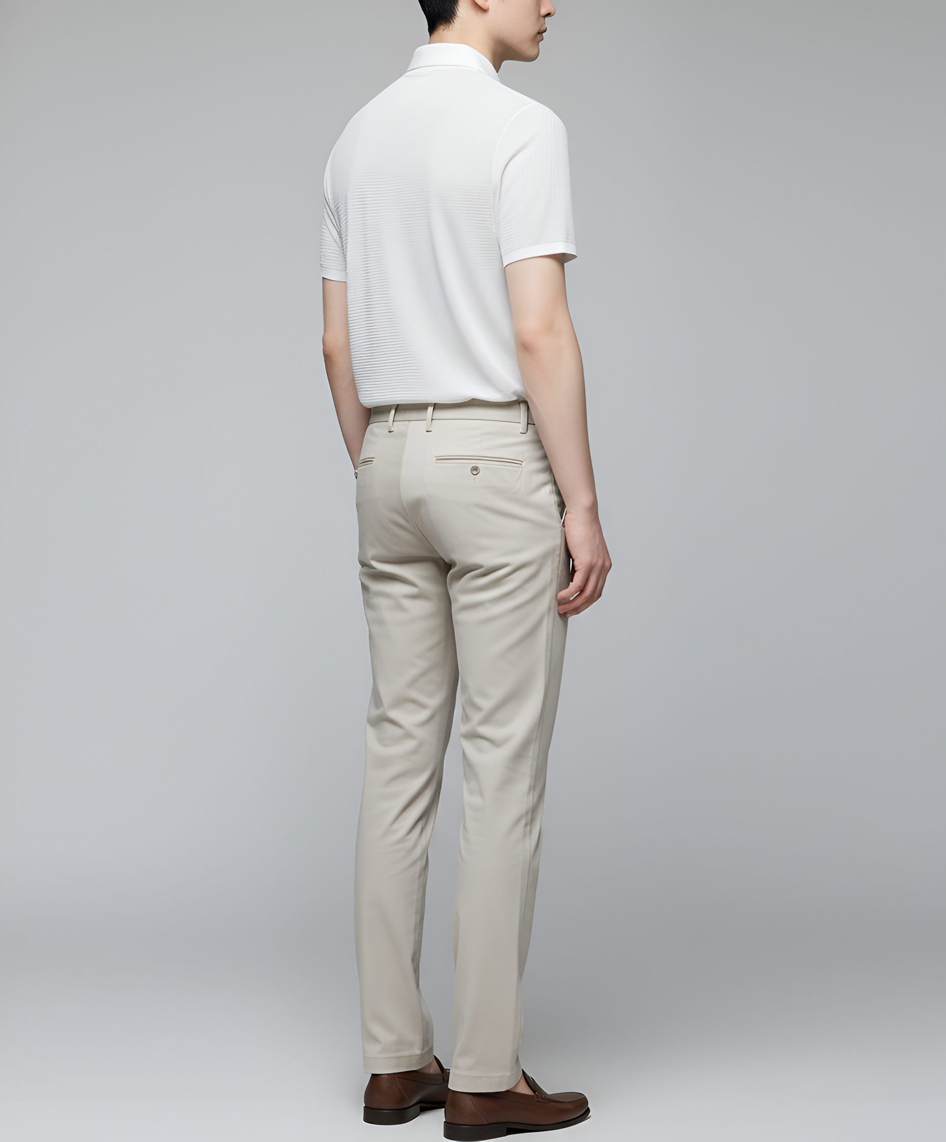 Camiseta tipo polo de punto texturizado para hombre, manga corta, mezcla de algodón, informal y elegante