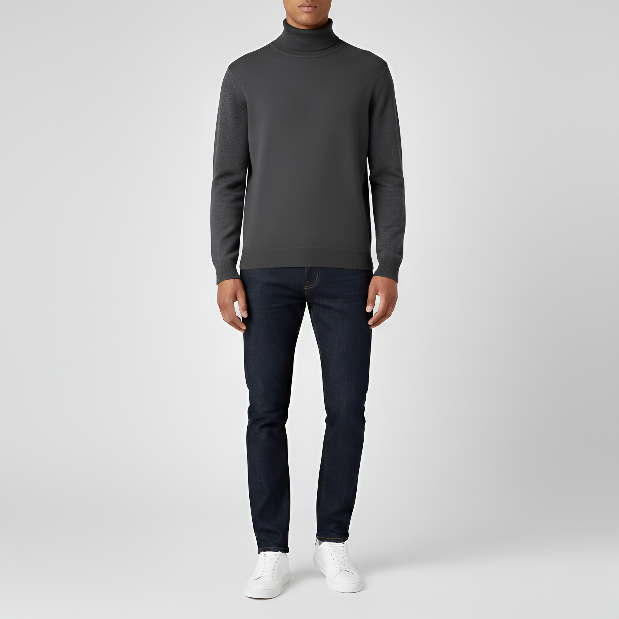 Férfi garbó kötött pulóver