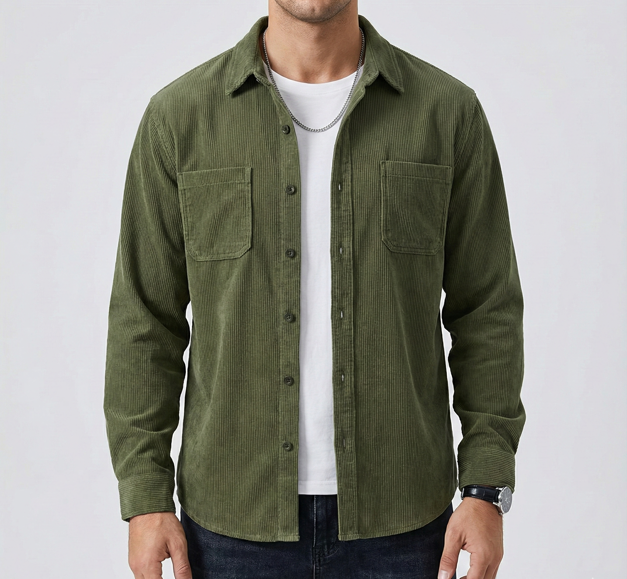 Pánská manšestrová košile na knoflíky By Assuli