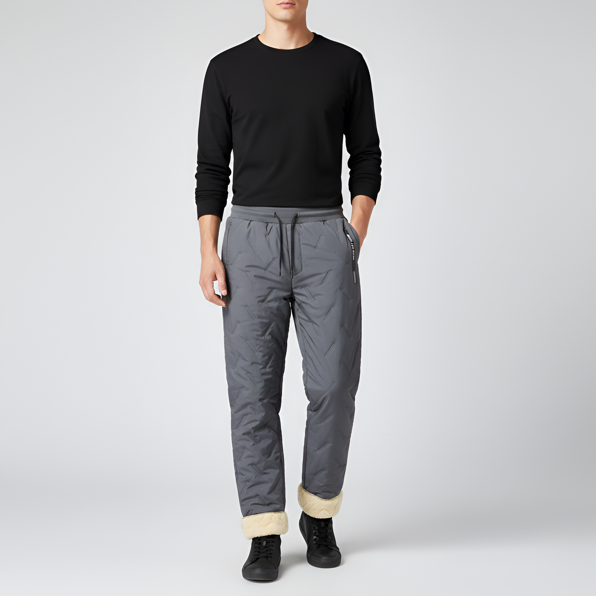 Polárbéléses melegítőnadrág férfiaknak téli hőszigetelt nadrág