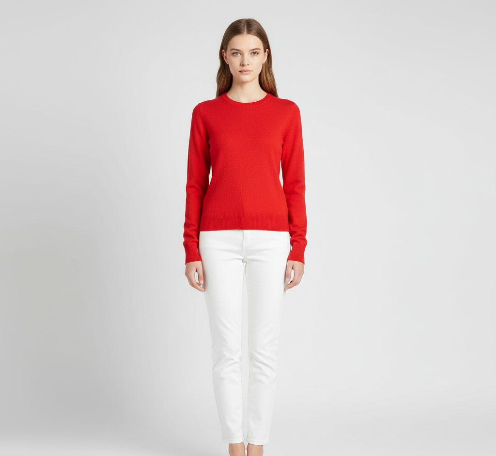 By Assuli women’s cotton crew neck sweater