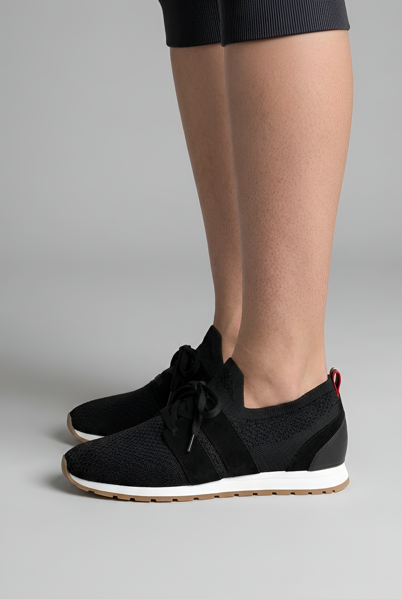 Baskets tricotées pour femmes à lacets, chaussures légères de marche