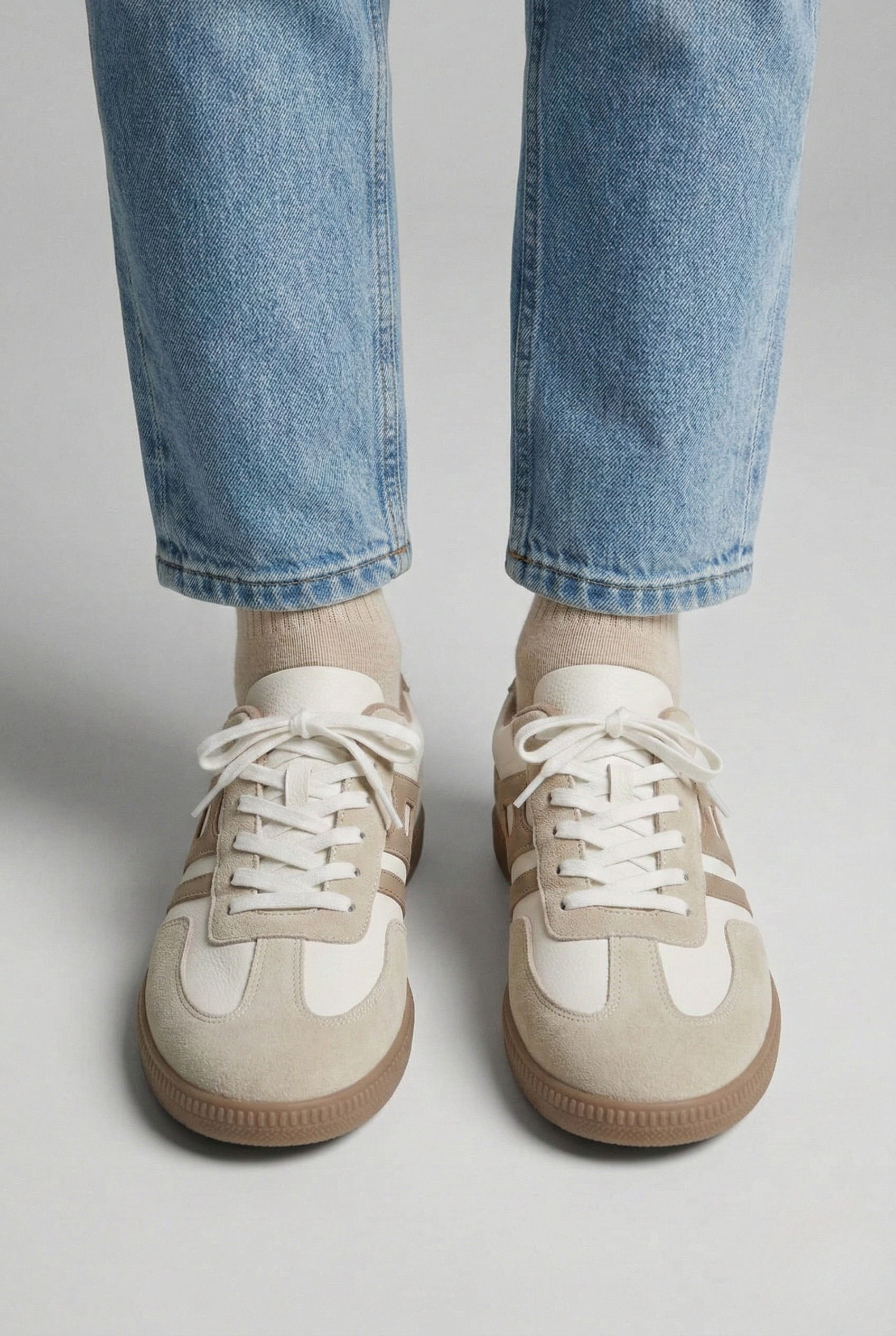 Women’s Casual Sneakers Lace Up Suede Panel Trainers