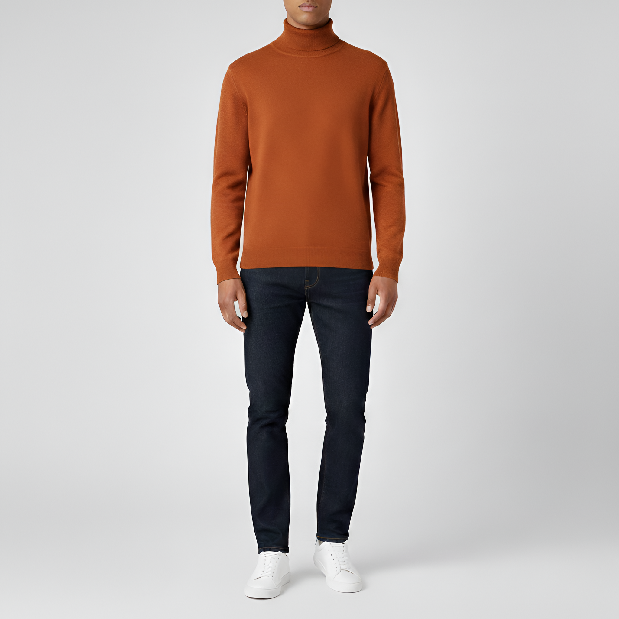 Férfi garbó kötött pulóver