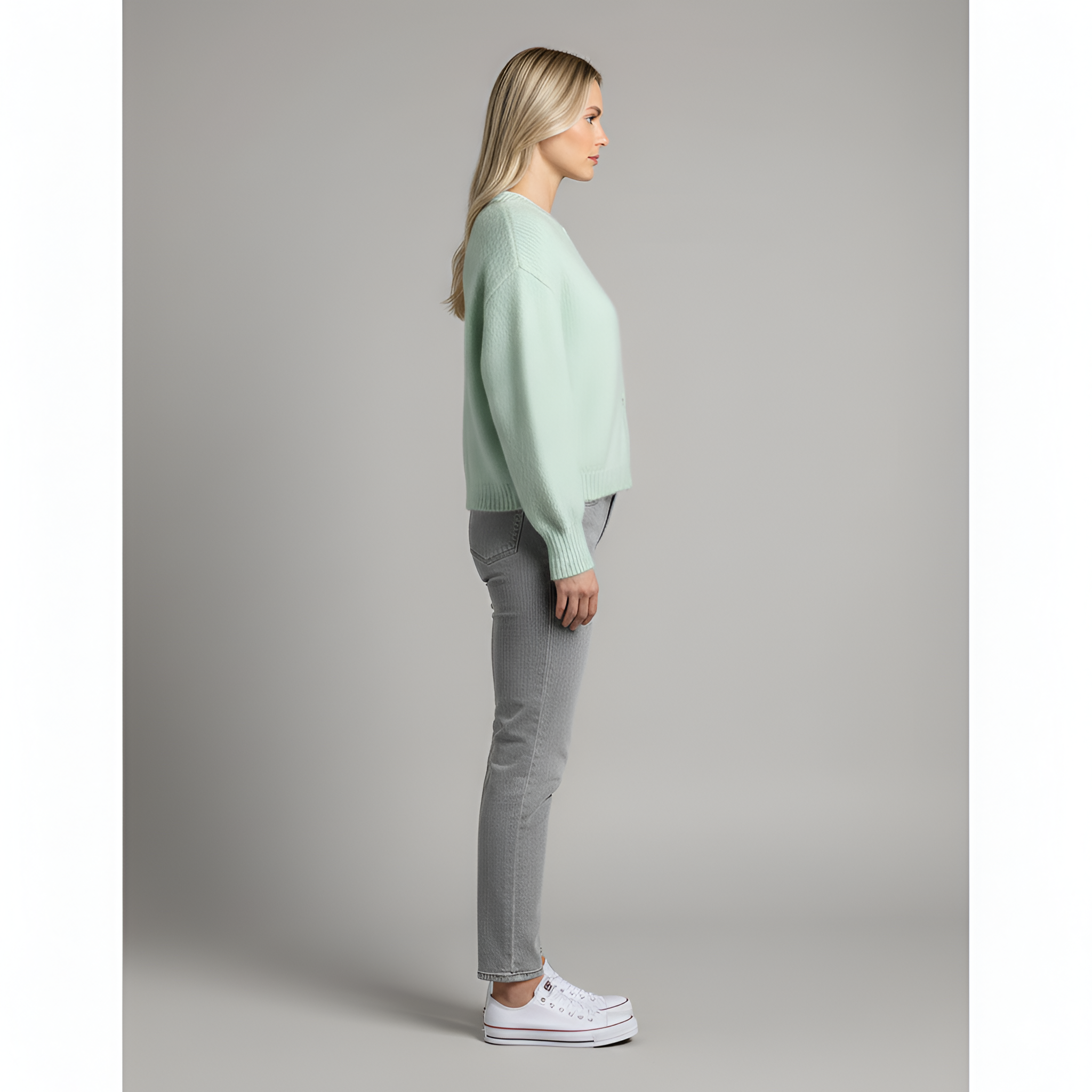 Women’s Knit Cardigan with Button Front and Relaxed Fit