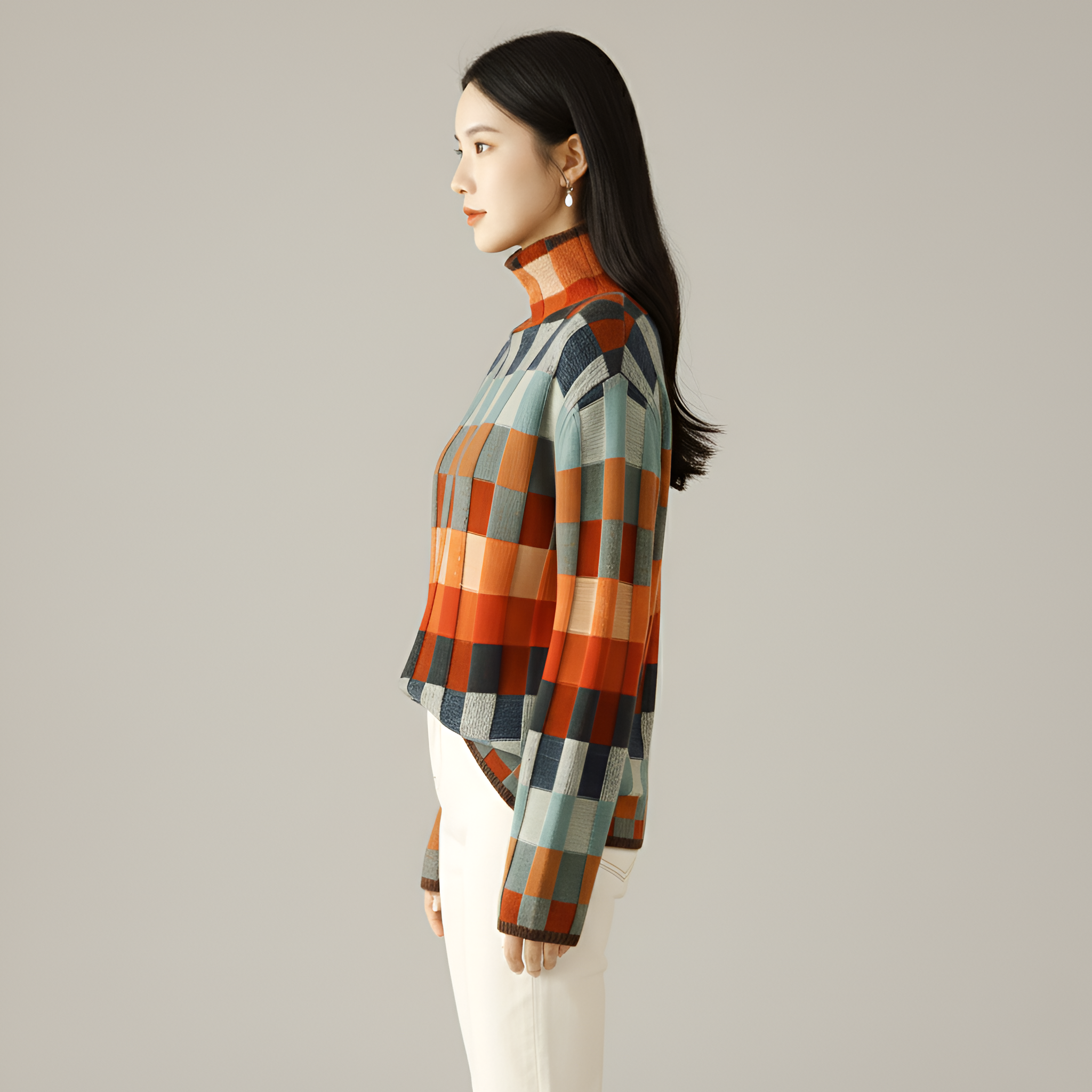 By Assuli Women’s Turtleneck Knit Sweater Wool Blend Pullover