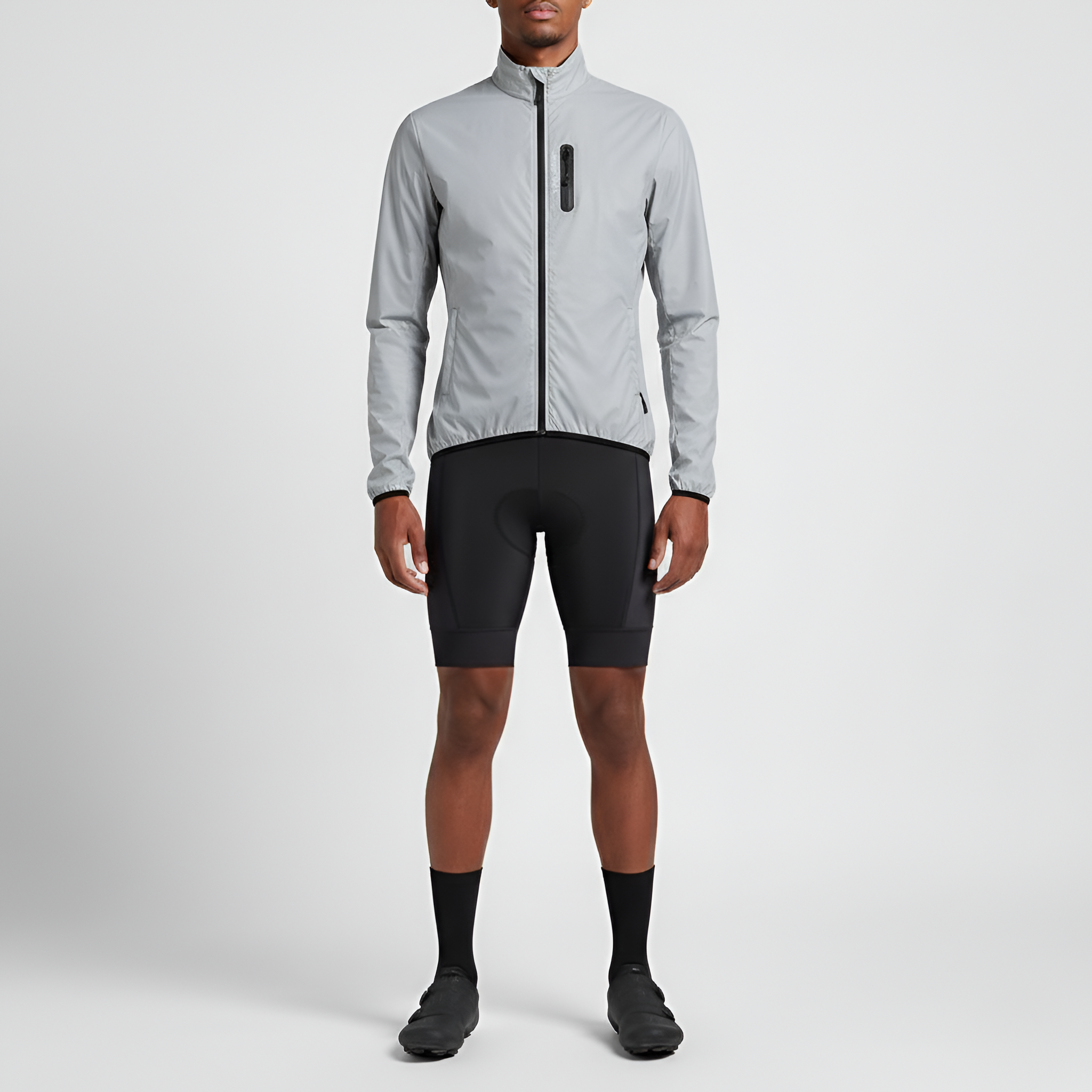 Men’s Reflective Waterproof Cycling Jacket Windproof Lightweight Zip-Up Outerwear