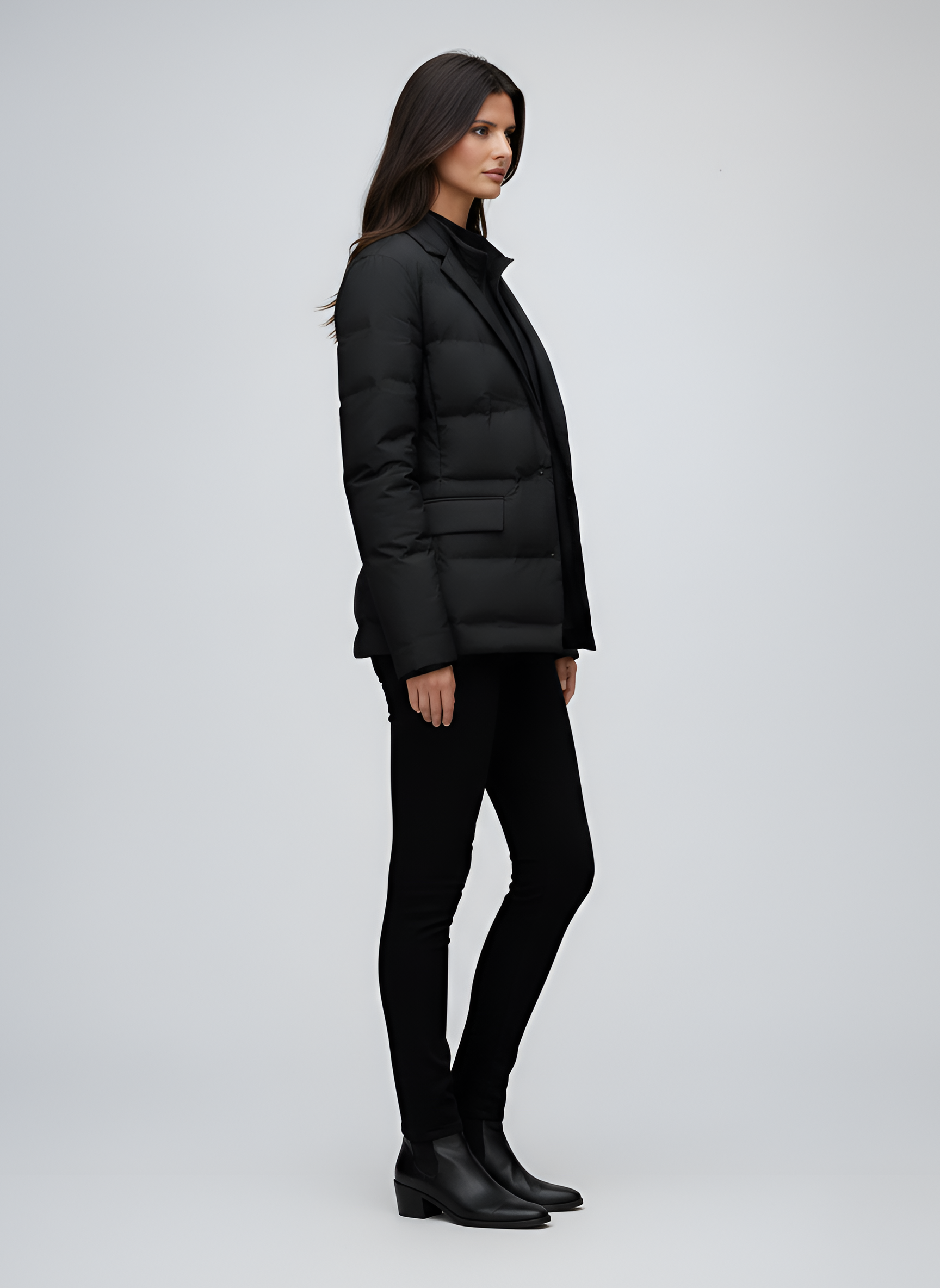 Women’s Quilted Puffer Blazer Jacket Lightweight Insulated Tailored Fit