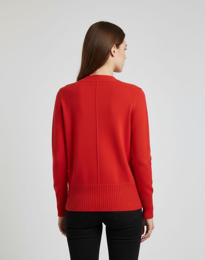 By Assuli women’s knit cardigan with heart-button design