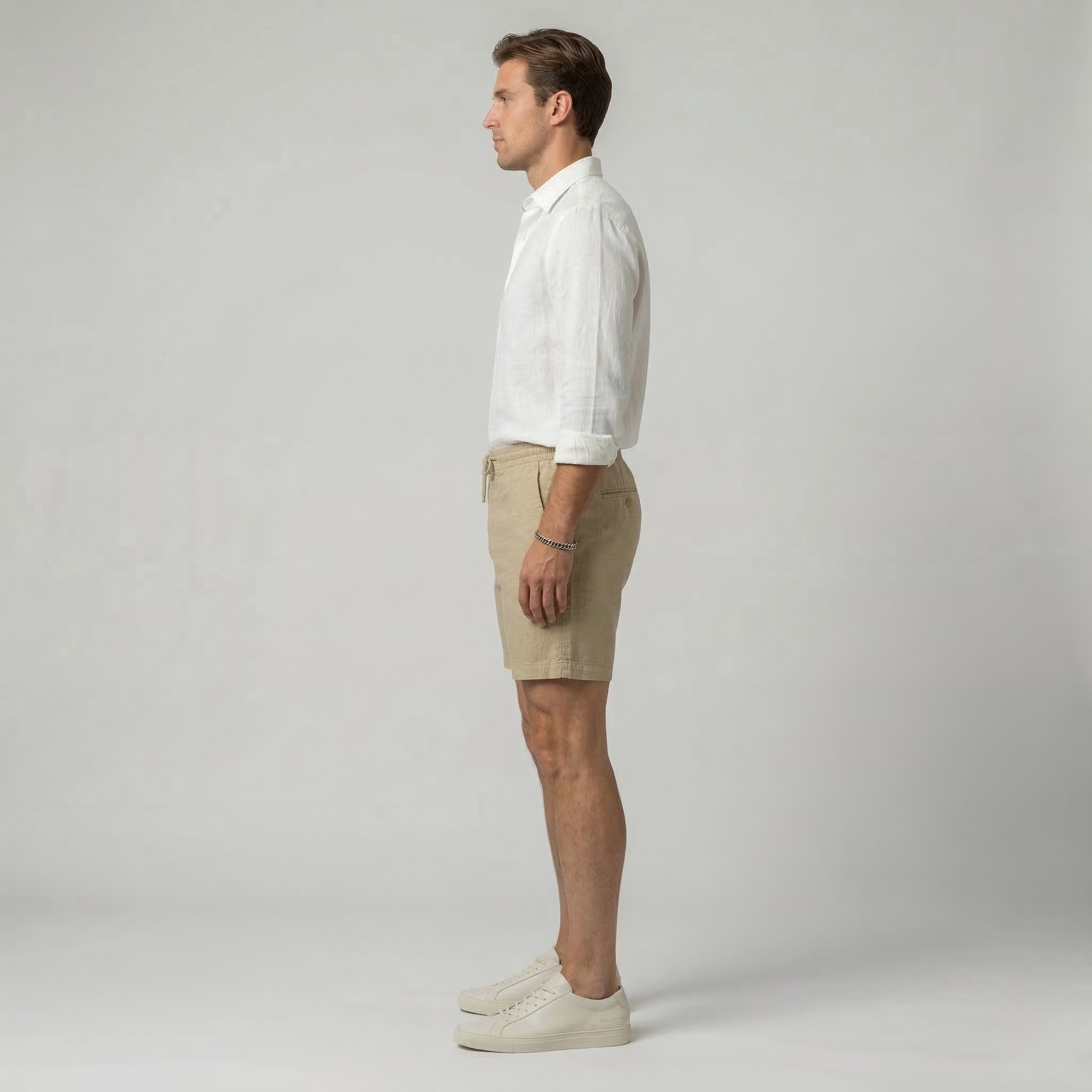 Herren Freizeit-Shorts mit Kordelzug, elastischem Bund, leicht, Sommer-Loungeshorts