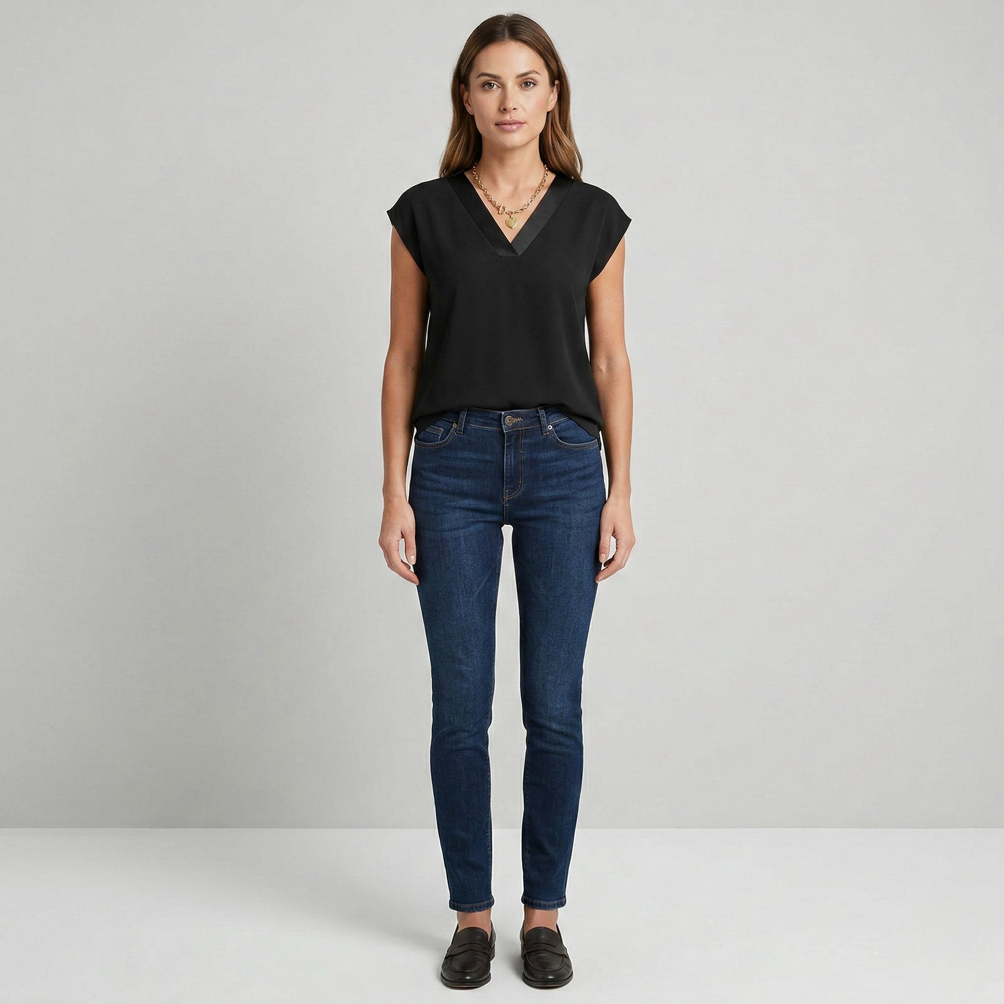 Women’s V Neck Cap Sleeve Blouse Casual Short Sleeve Top