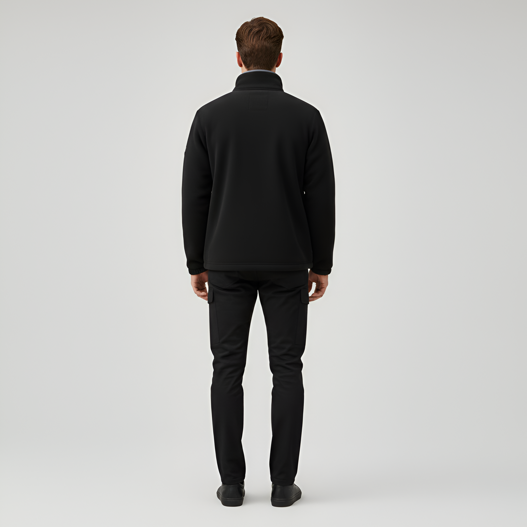 Pánska fleecová bunda By Assuli so zipsom a stojacím golierom, polyesterová vonkajšia bunda