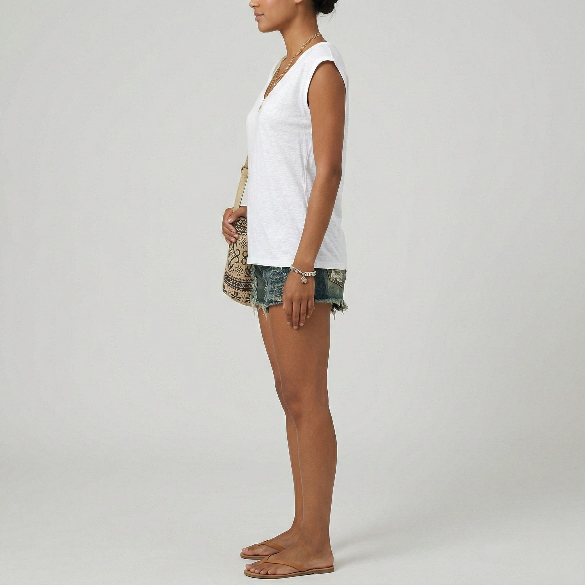 Γυναικείο βαμβακερό T-shirt με V λαιμόκοψη, κοντό μανίκι καπέλο, καθημερινό, βασικό καλοκαιρινό μπλουζάκι