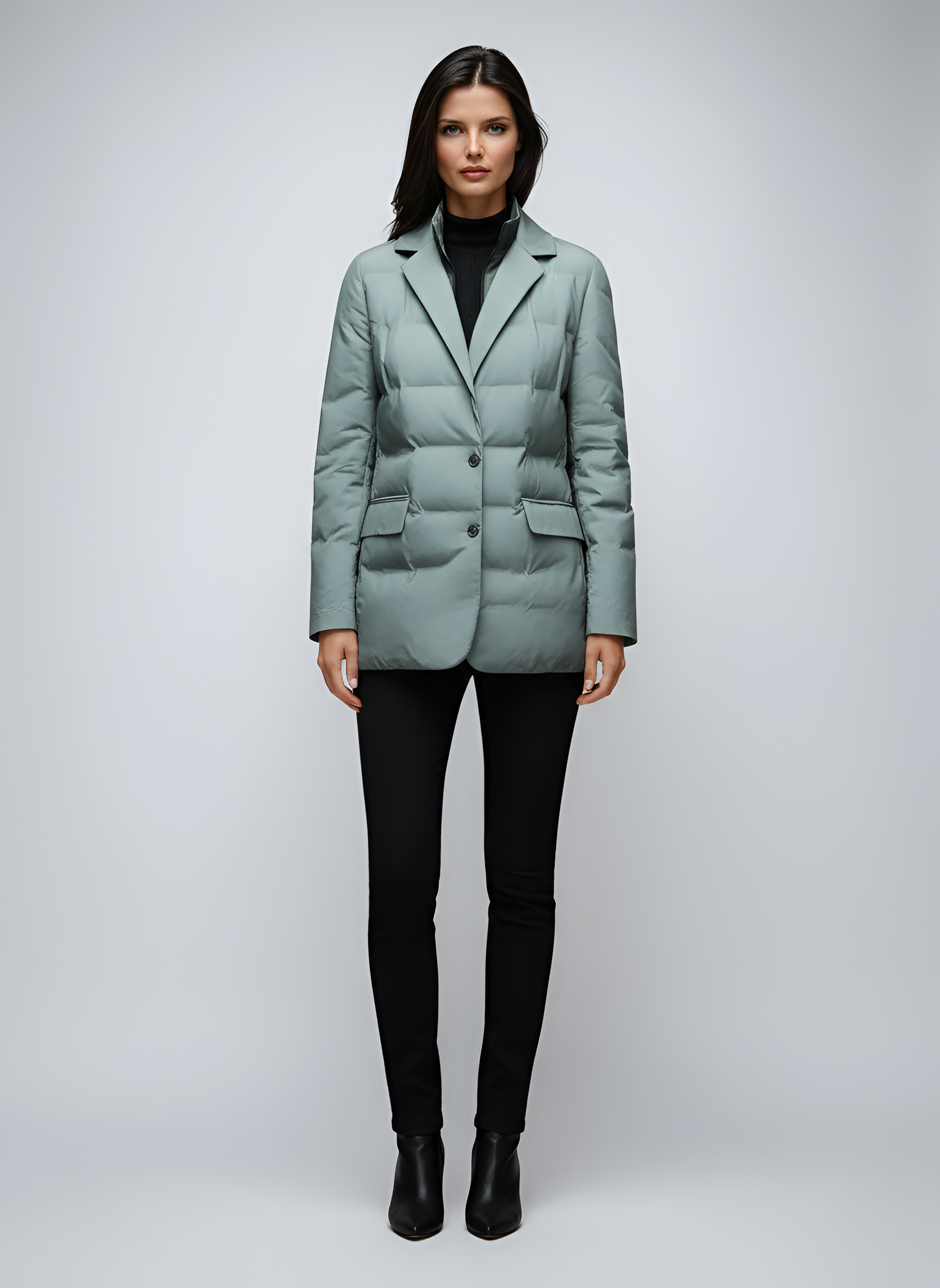 Chaqueta acolchada de mujer tipo blazer, ligera, con aislamiento y corte entallado