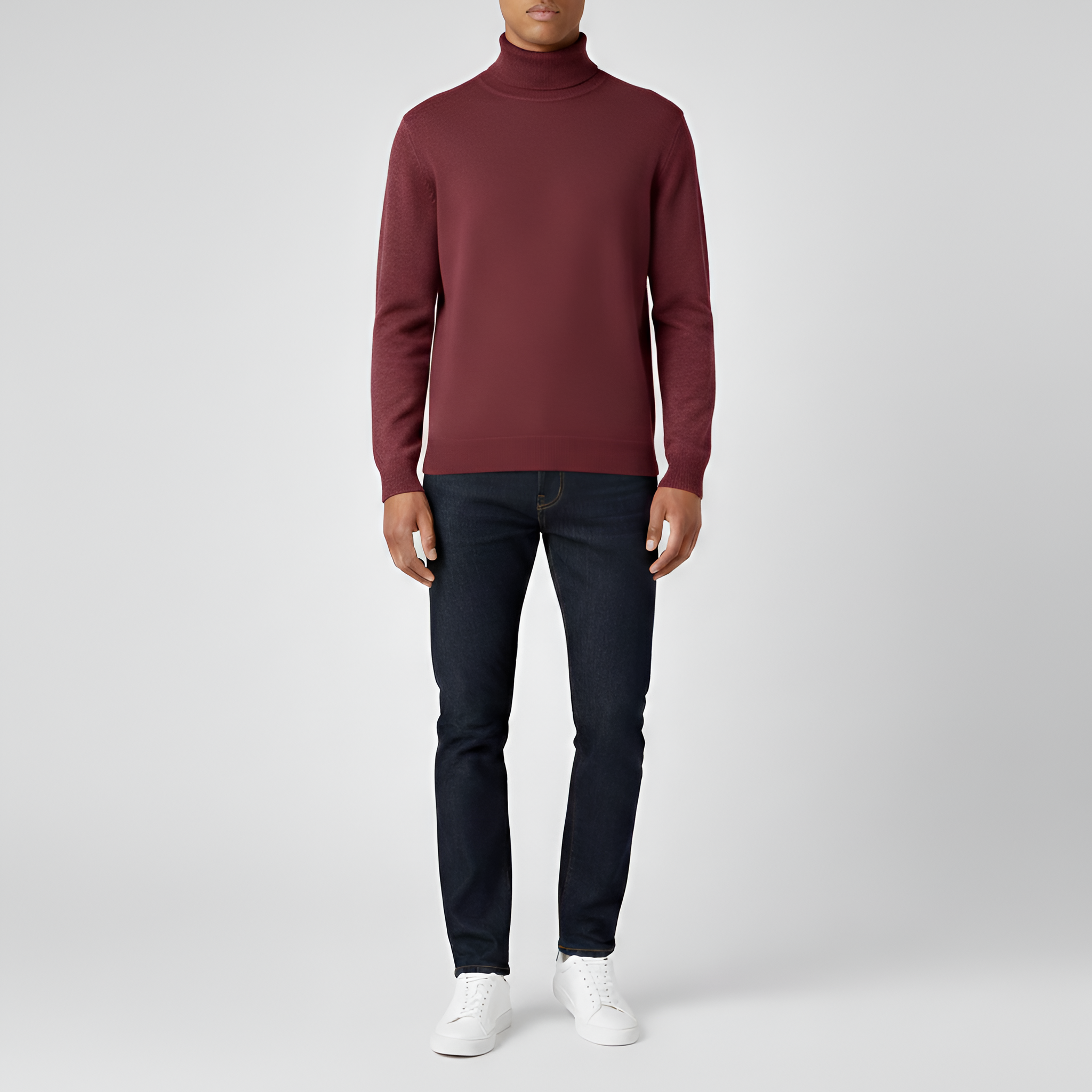 Férfi garbó kötött pulóver