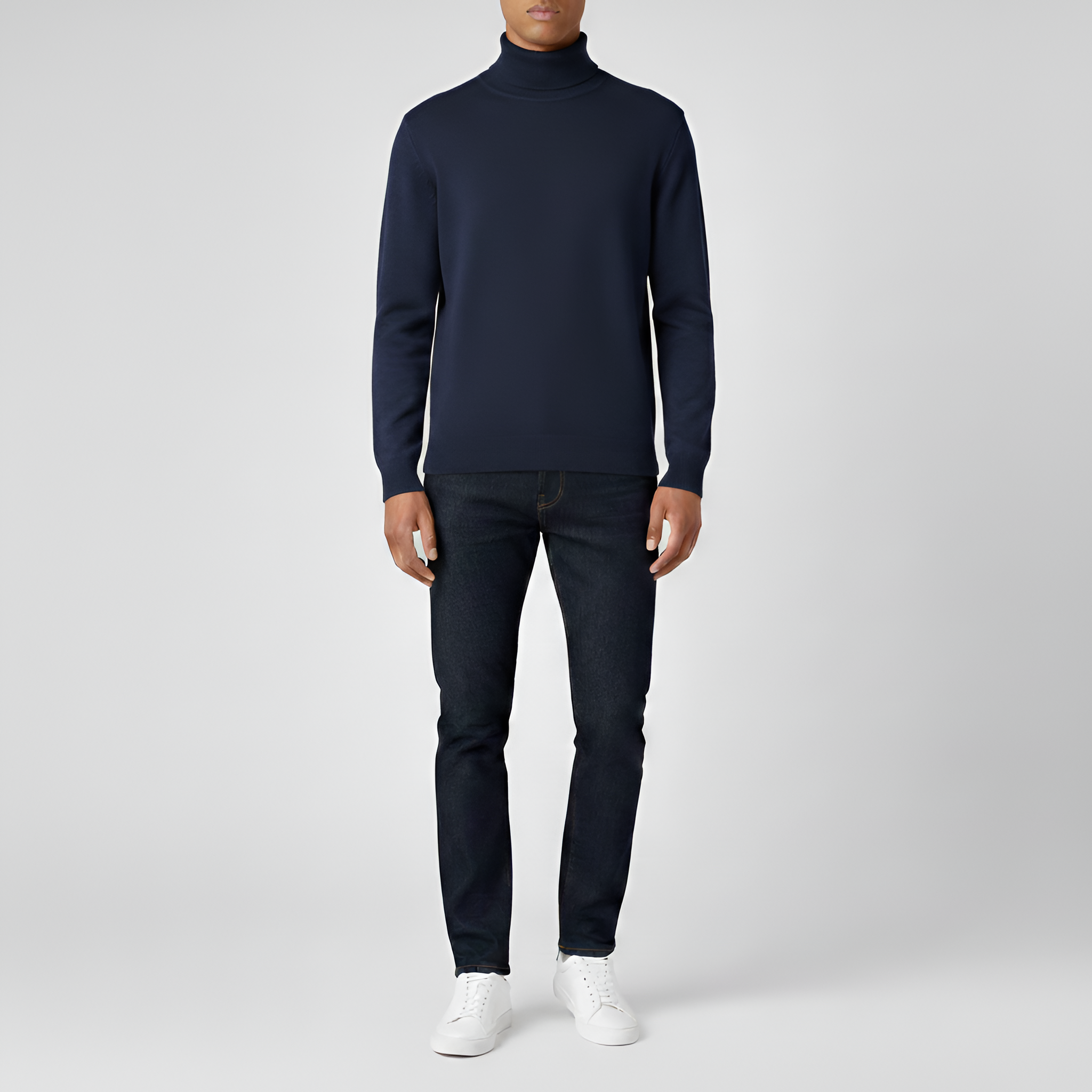 Férfi garbó kötött pulóver