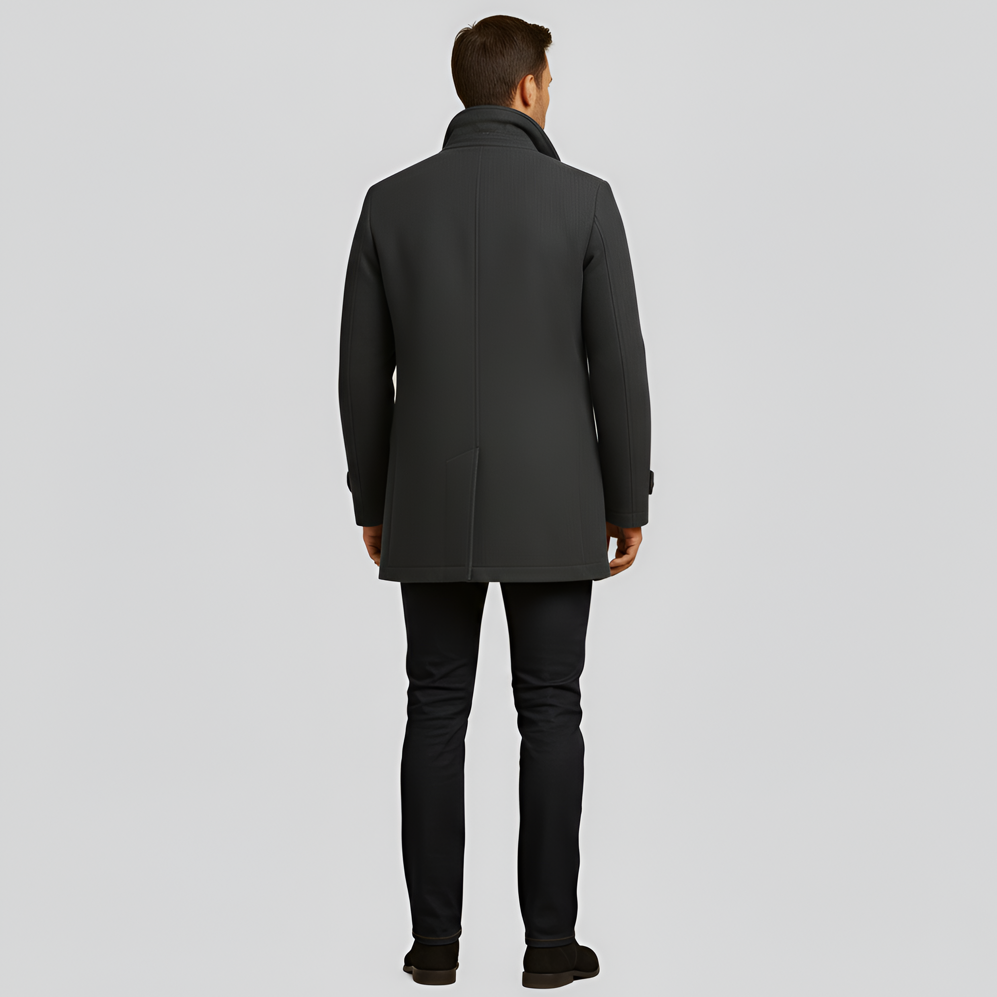 Manteau d'hiver pour homme en mélange de laine By Assuli avec col montant et poches zippées