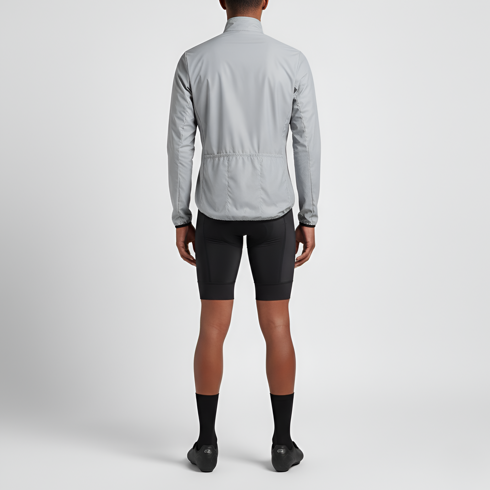 Veste de cyclisme imperméable réfléchissante pour homme Coupe-vent légère à fermeture éclair