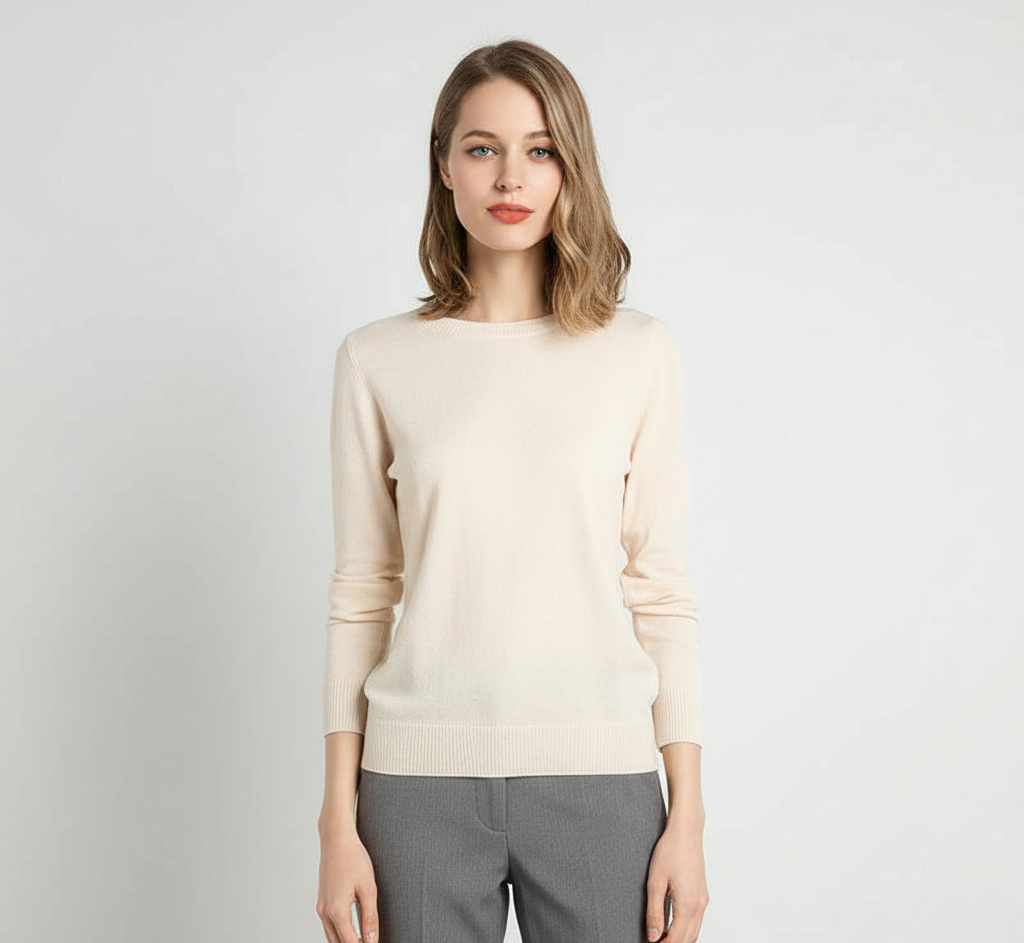 By Assuli women’s cotton crew neck sweater