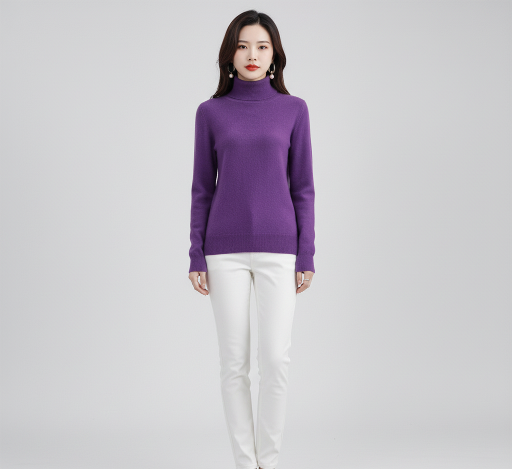 By Assuli women’s cashmere turtleneck sweater