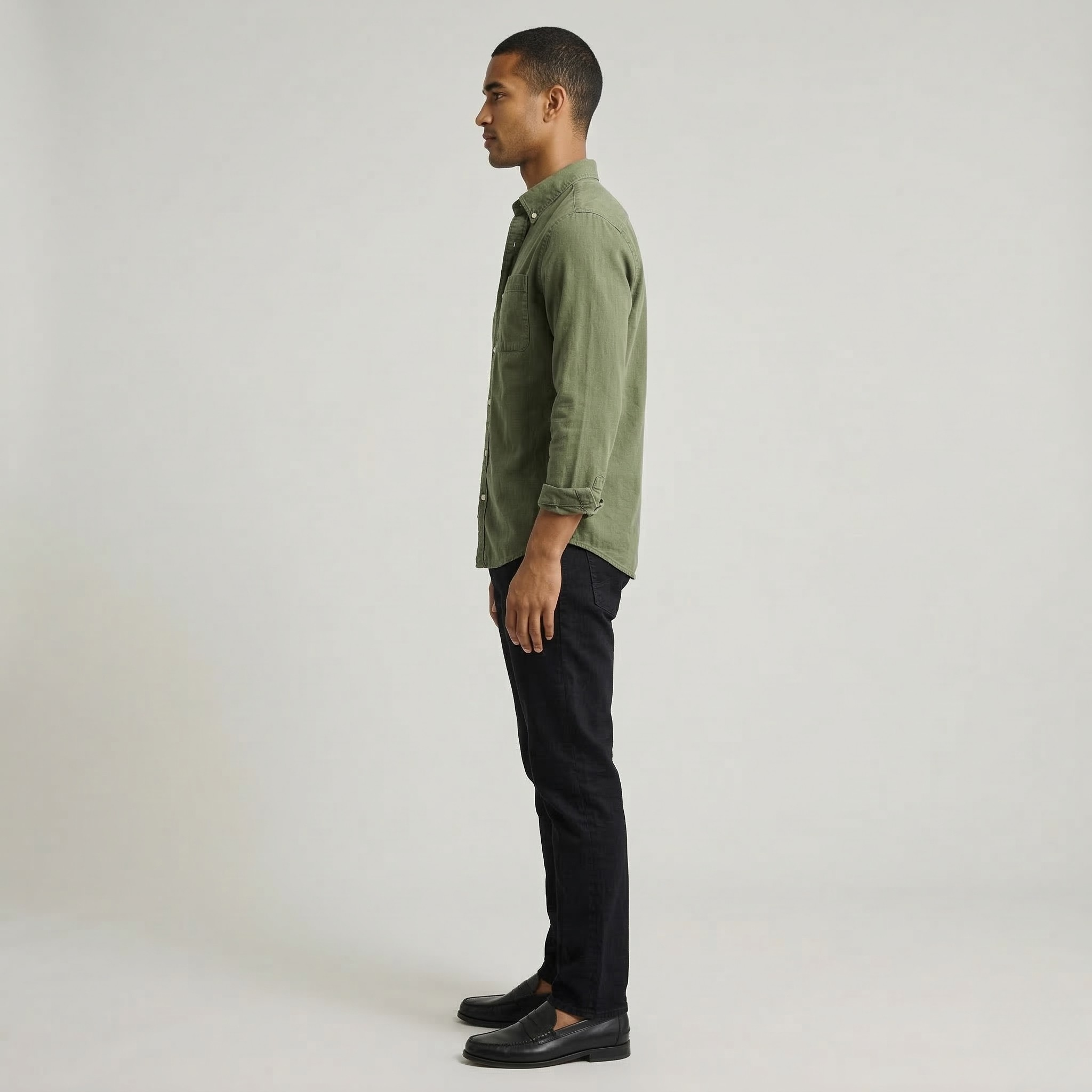 Herren Baumwoll-Hemd mit Knopfleiste, langärmlig, lässig, Slim Fit Oxford-Hemd