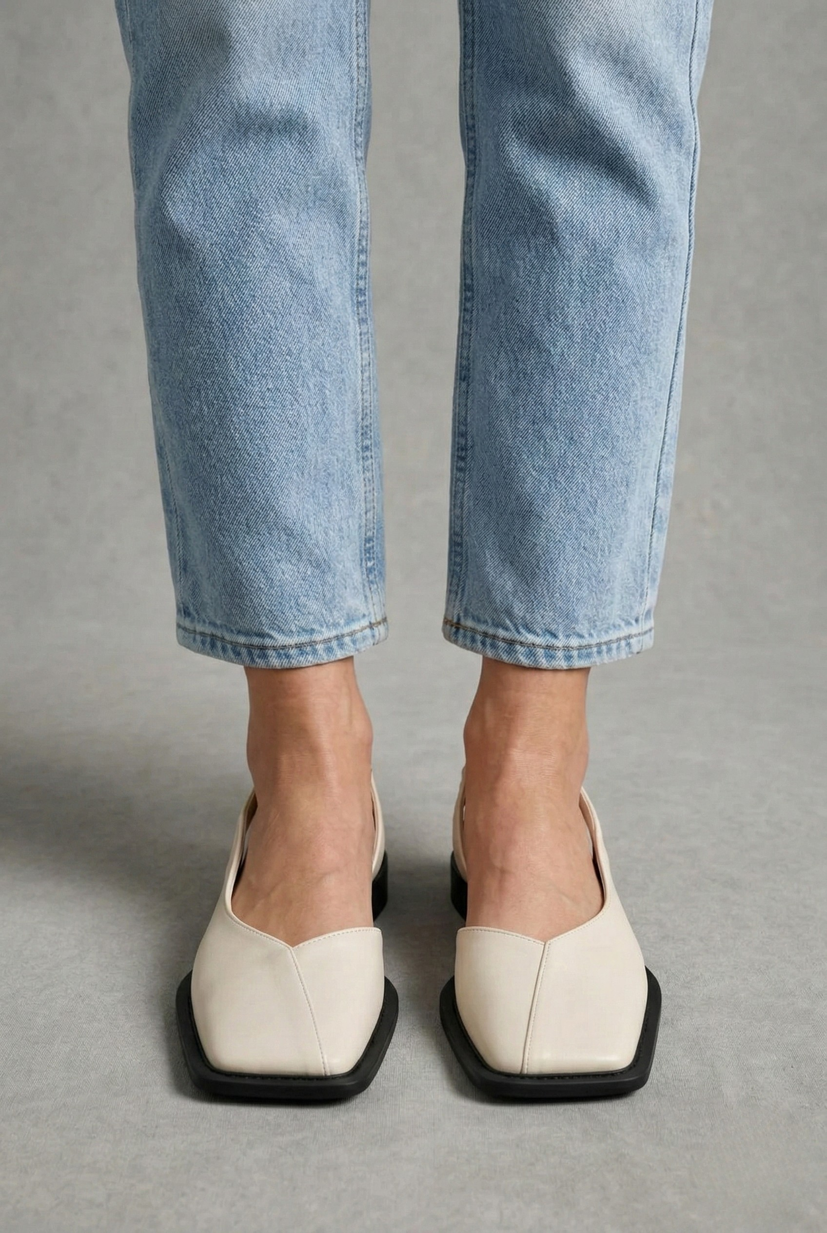 Γυναικεία παπούτσια φόρεμα με τετράγωνη μύτη, χαμηλό τακούνι, χωρίς δέσιμο