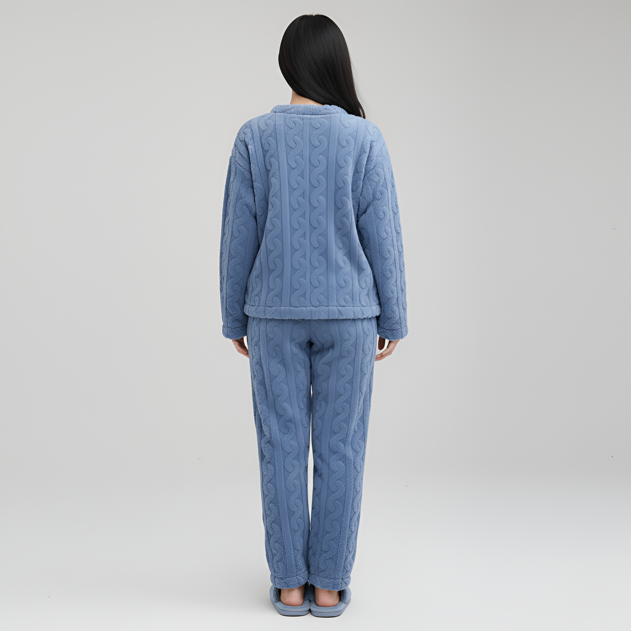 By Assuli women’s plush fleece loungewear set with long sleeve top and pants