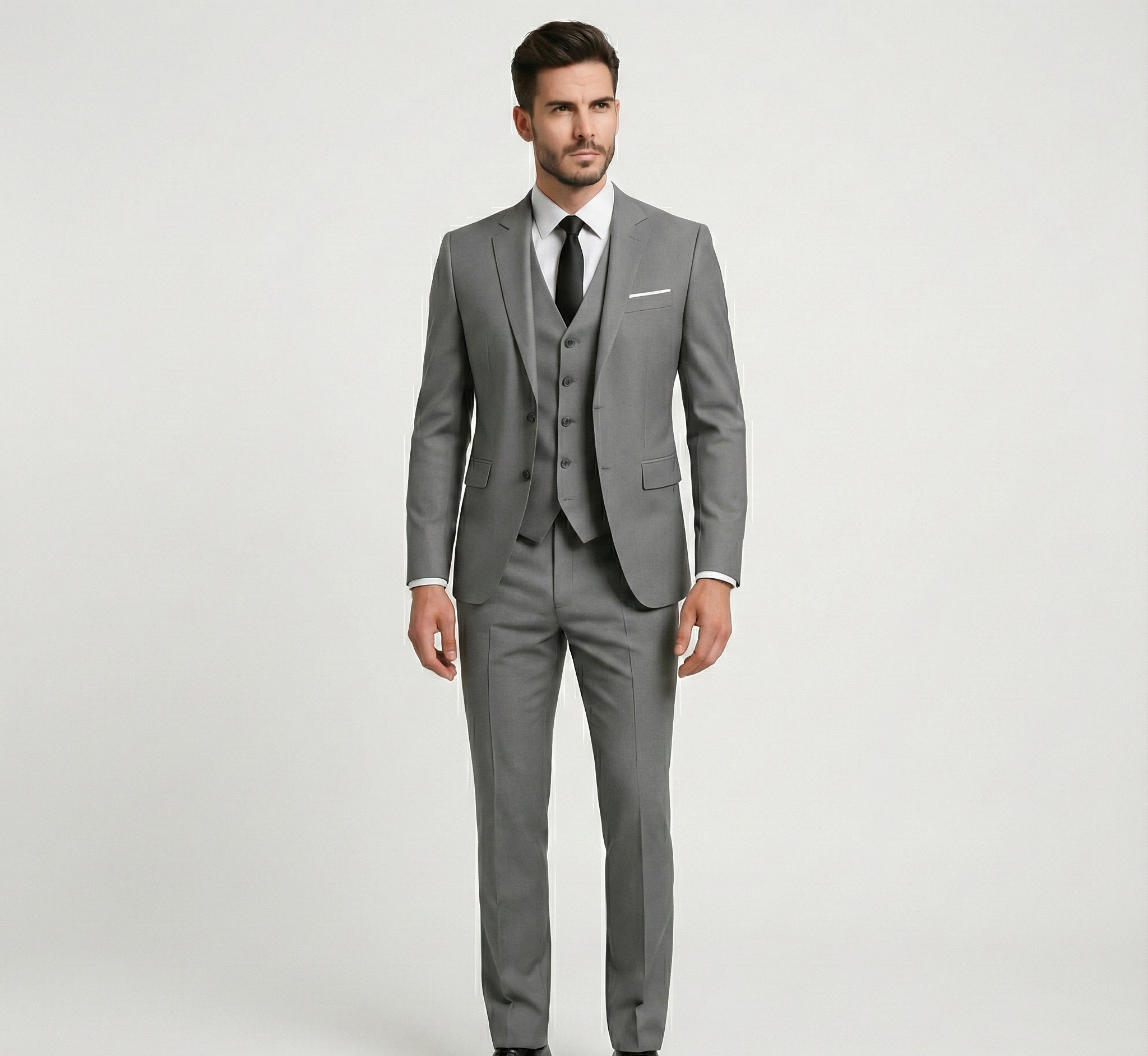 Completo formale da uomo By Assuli 3 pezzi slim fit in misto lana smoking set