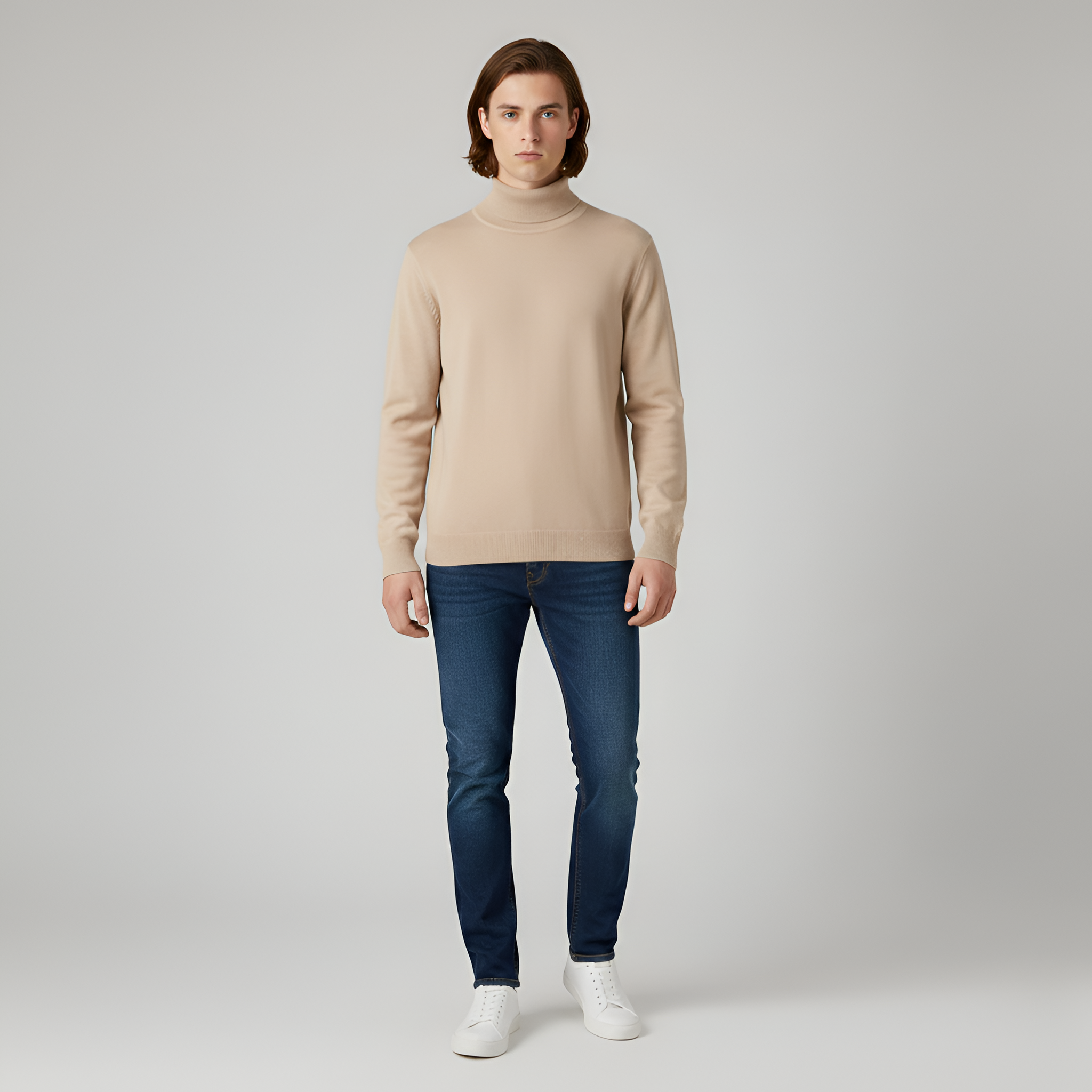 Férfi garbó kötött pulóver