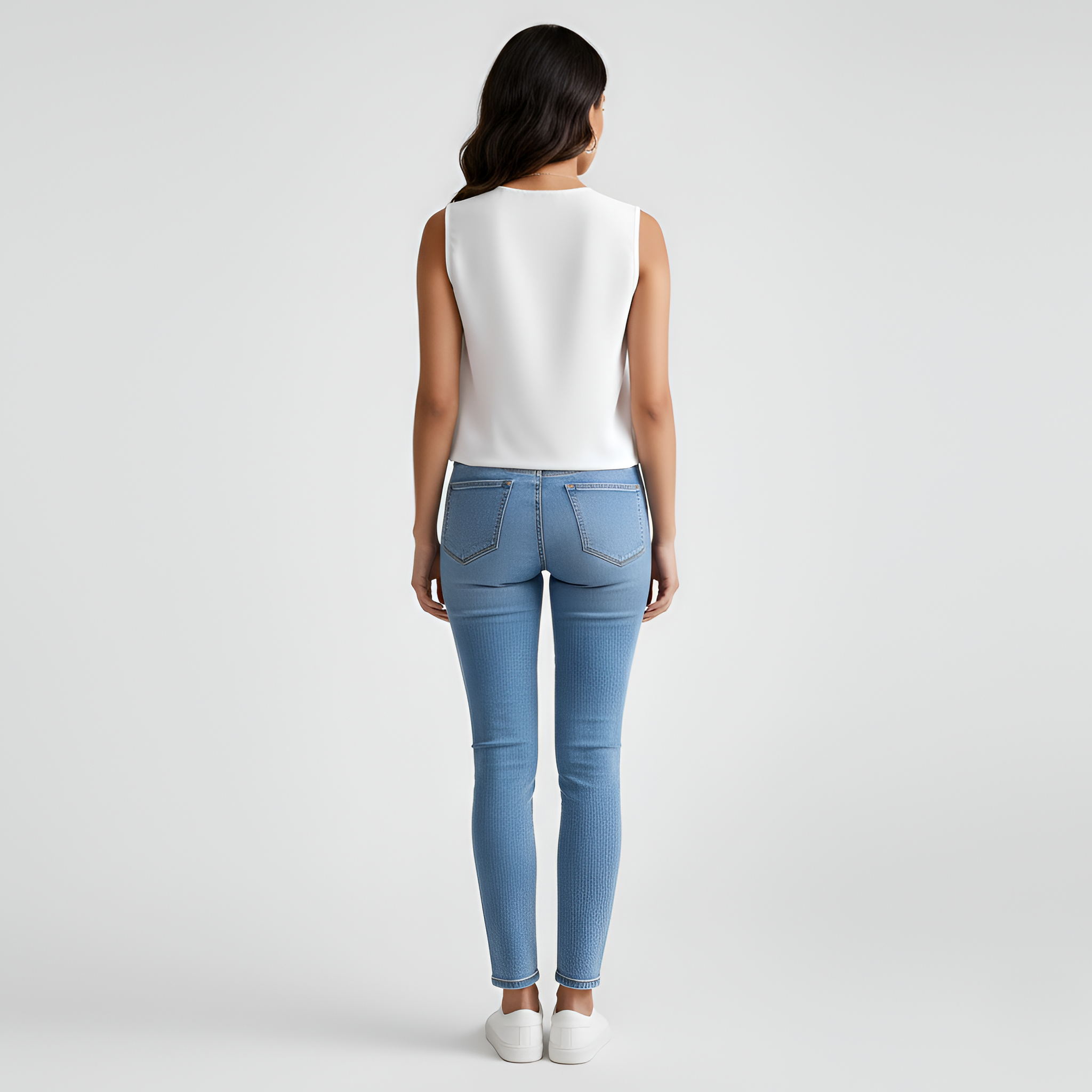 Blouse sans manches à col en V pour femme, débardeur décontracté en chiffon