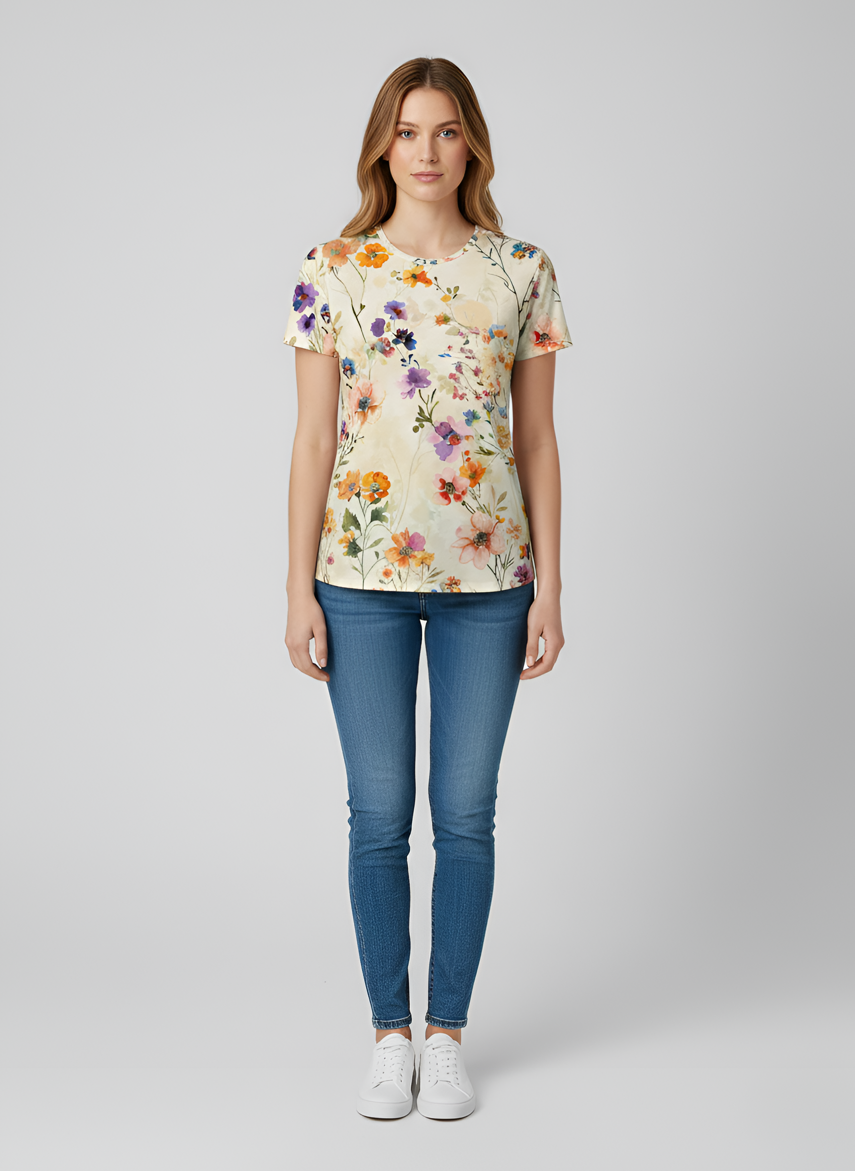 Women’s Floral Print T-Shirt Short Sleeve Casual Summer Top