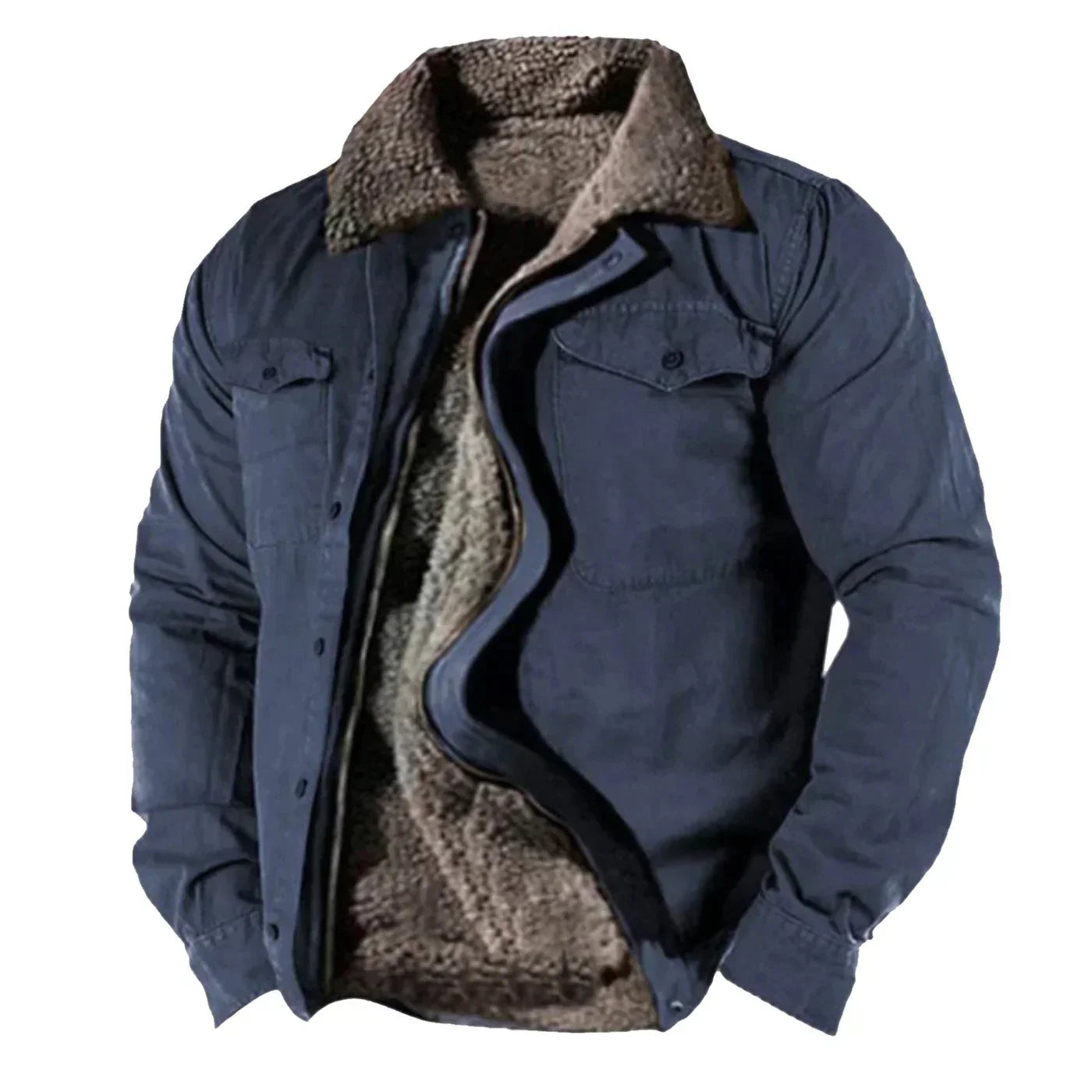 Men’s Sherpa Collar Shirt Jacket | Warm Lined Winter Overshirt