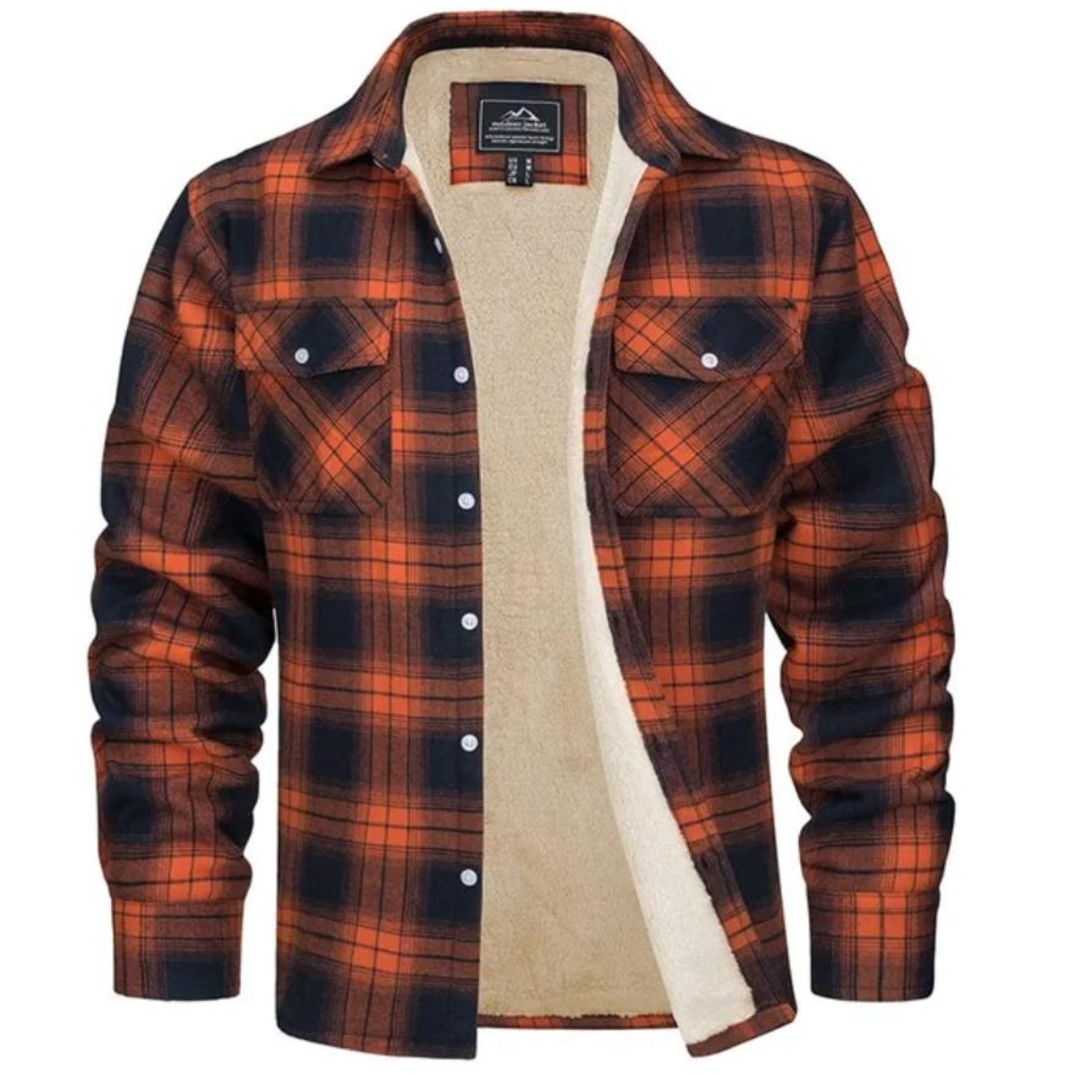 Men’s Sherpa-Lined Plaid Shirt Jacket | Warm Check Flannel Overshirt