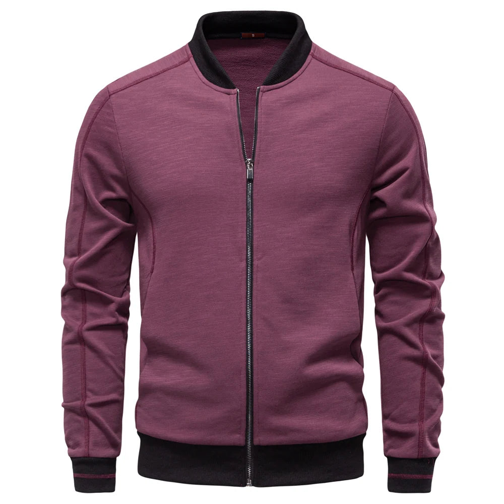 Men’s Baseball Jacket | Solid Color | Casual Winter Wear