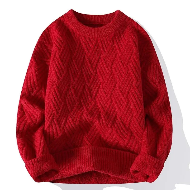 Men’s Textured Knit Sweater | Classic Crewneck