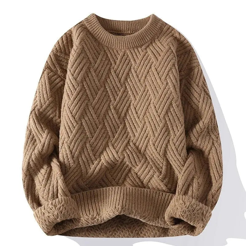 Men’s Textured Knit Sweater | Classic Crewneck