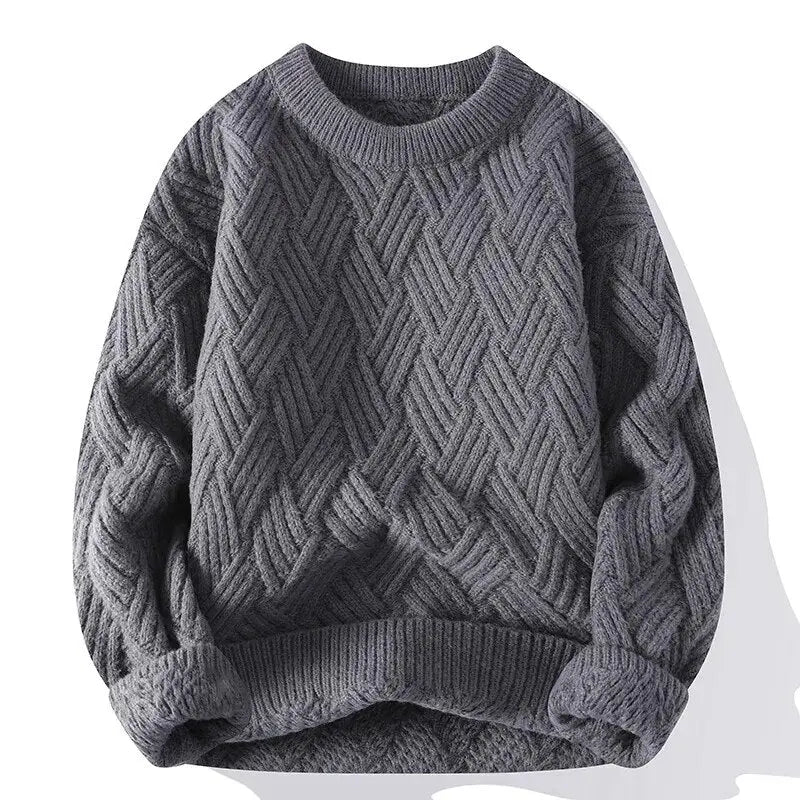 Men’s Textured Knit Sweater | Classic Crewneck