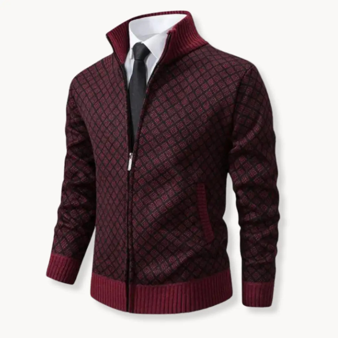 Men’s Full-Zip Knit Sweater | Patterned Classic