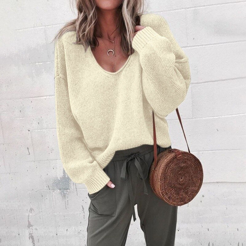 Women’s Knit Sweater | V-Neck Pullover
